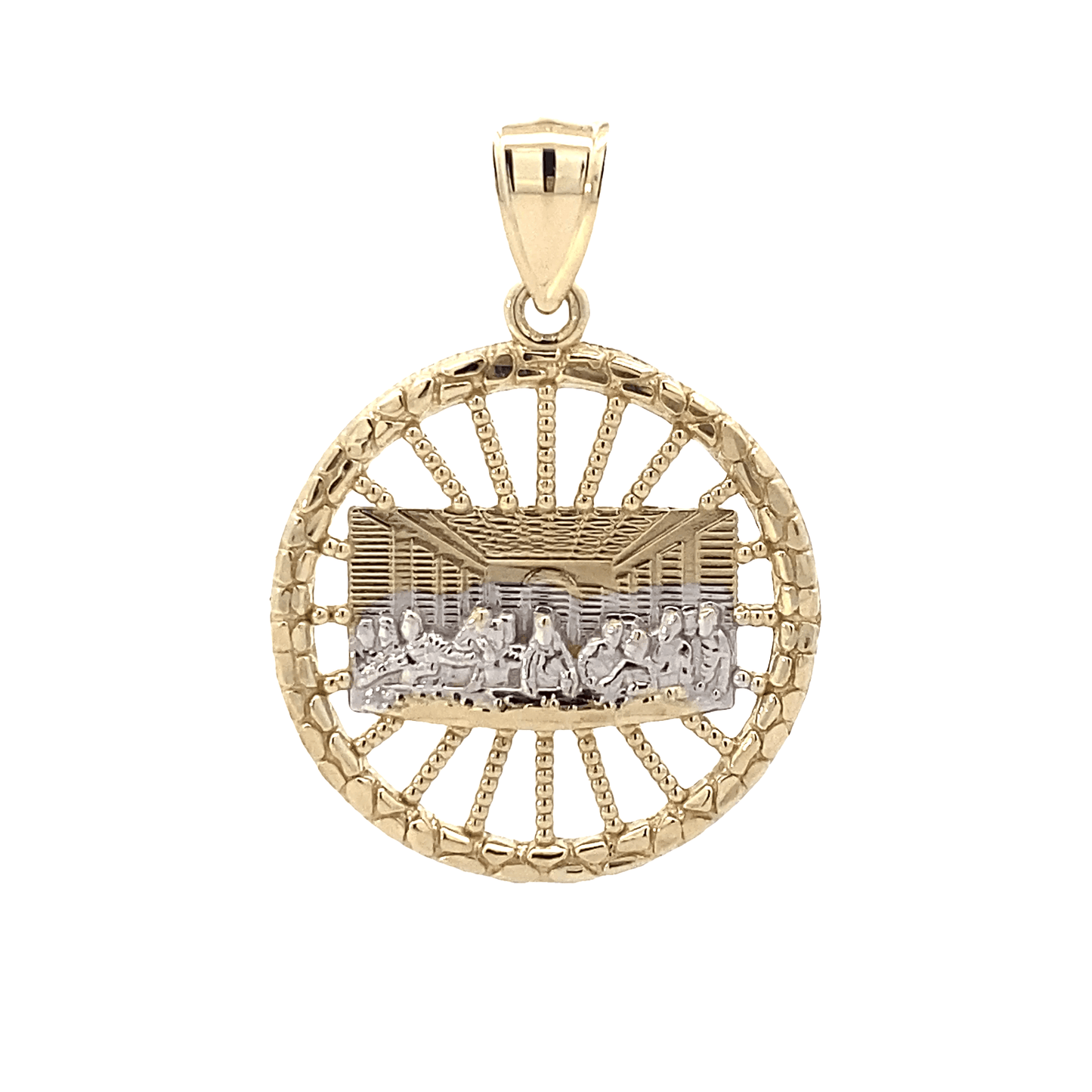 10K Yellow Gold Diamond Cut Last Supper Pendant