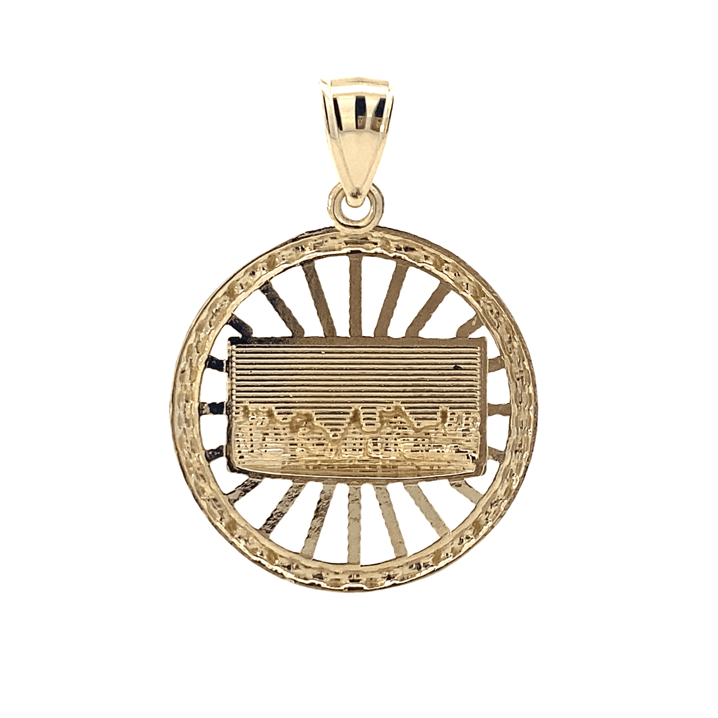 10K Yellow Gold Diamond Cut Last Supper Pendant