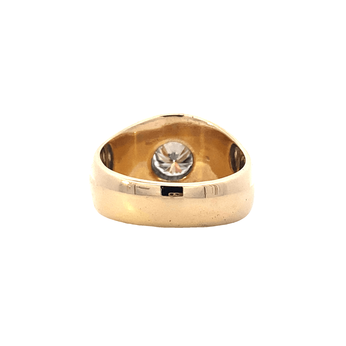 14K Yellow Gold And Diamond Mens Ring - 0.42ct