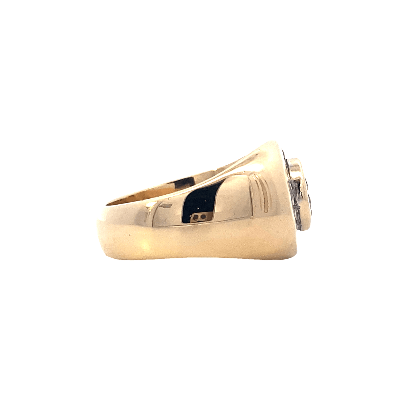 14K Yellow Gold And Diamond Mens Ring - 0.42ct