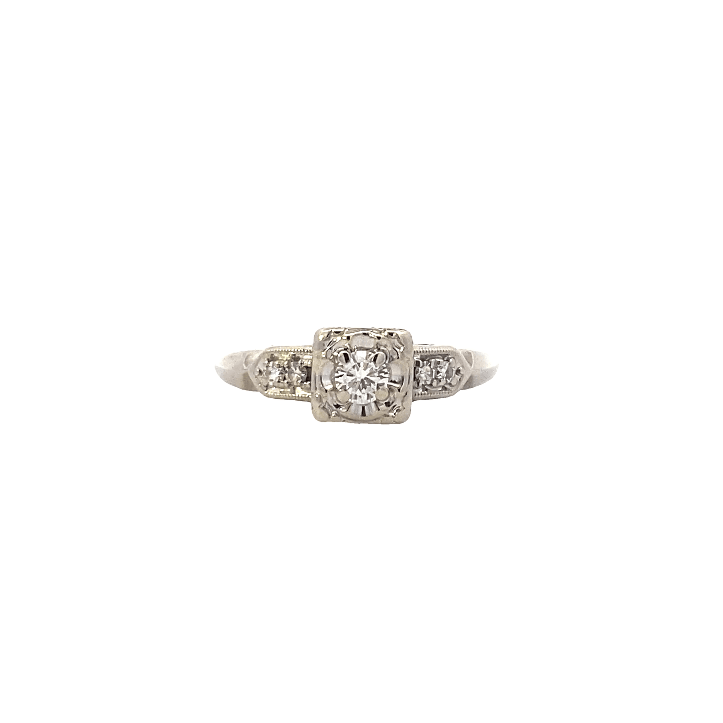 14K White Gold Diamond Womens Ring - 0.20ct