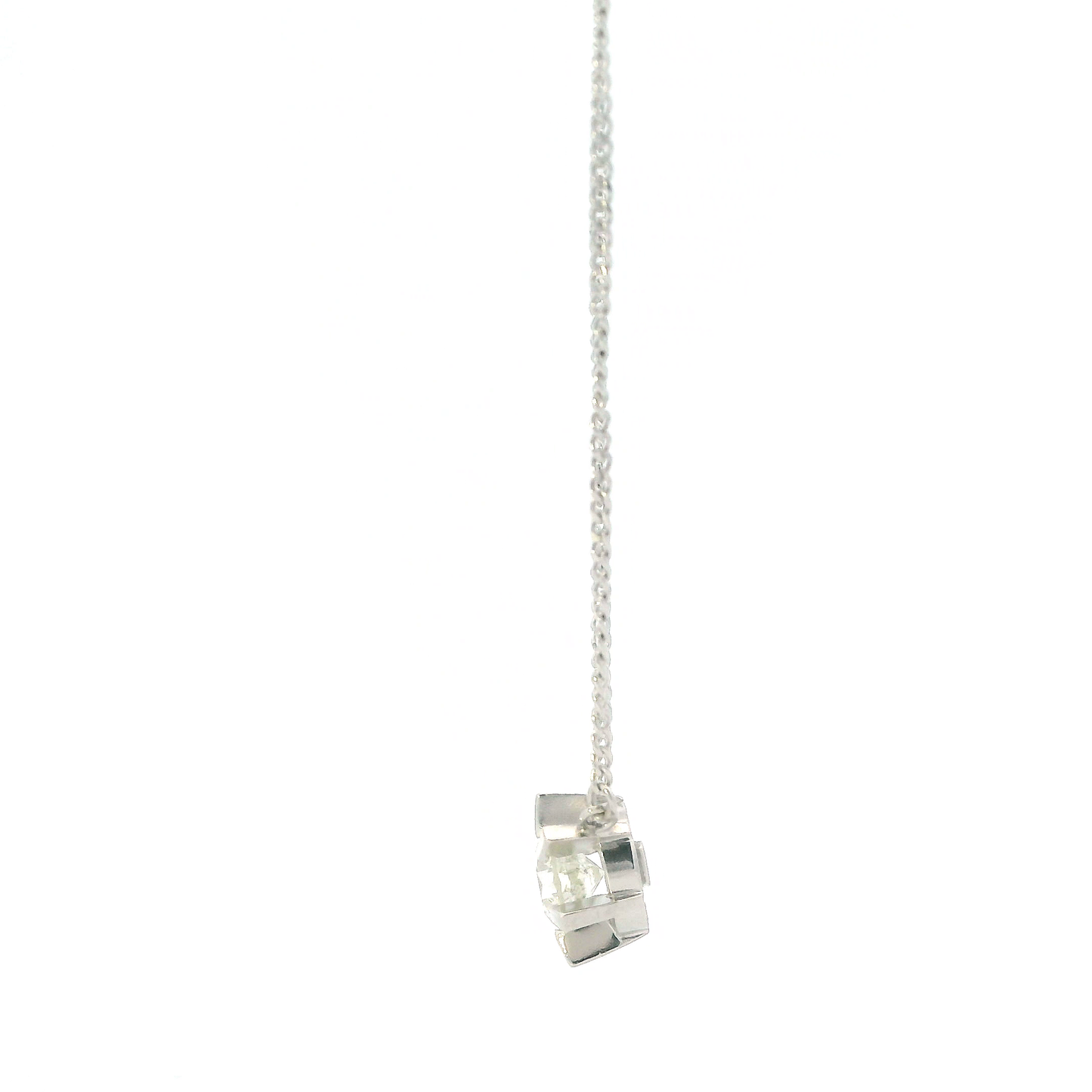 Platinum 16" Link Chain & Diamond Pendant - 0.44ct