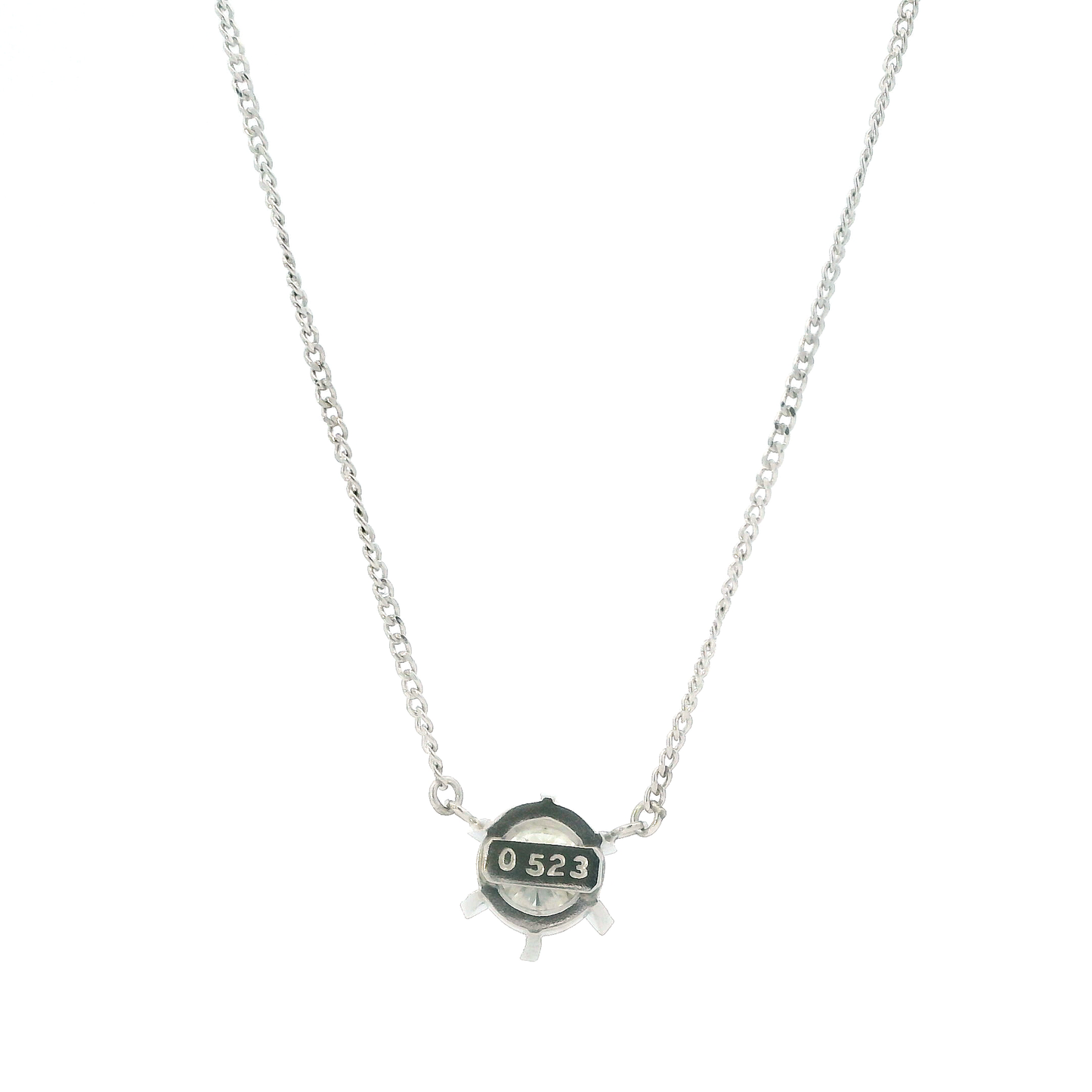 Platinum 16" Link Chain & Diamond Pendant - 0.44ct