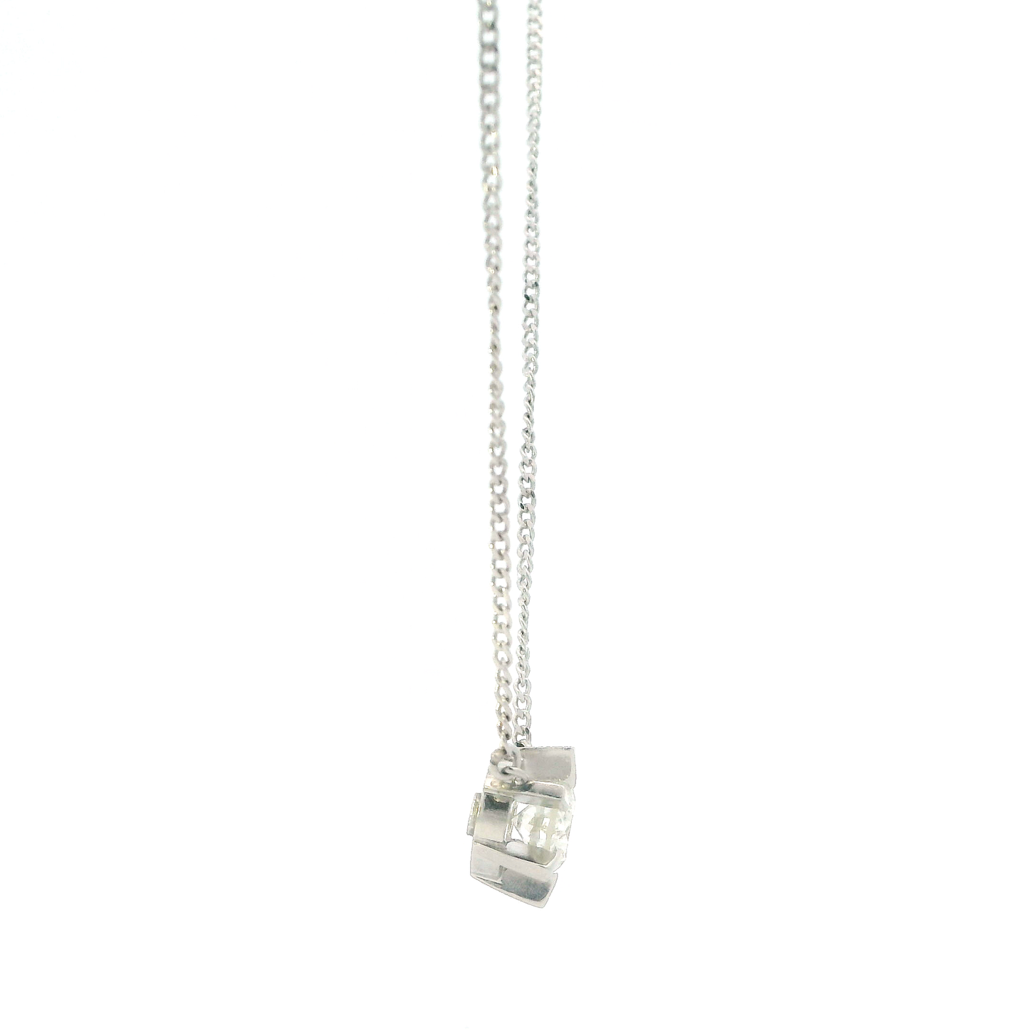 Platinum 16" Link Chain & Diamond Pendant - 0.44ct