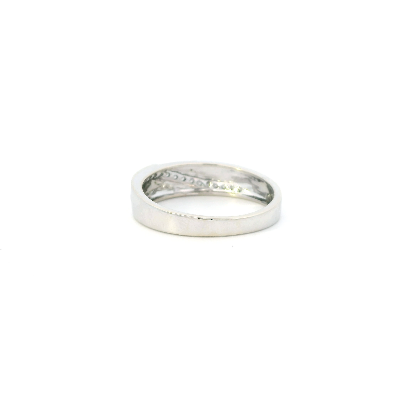 14K White Gold Diamond Mens Ring - 0.13ct