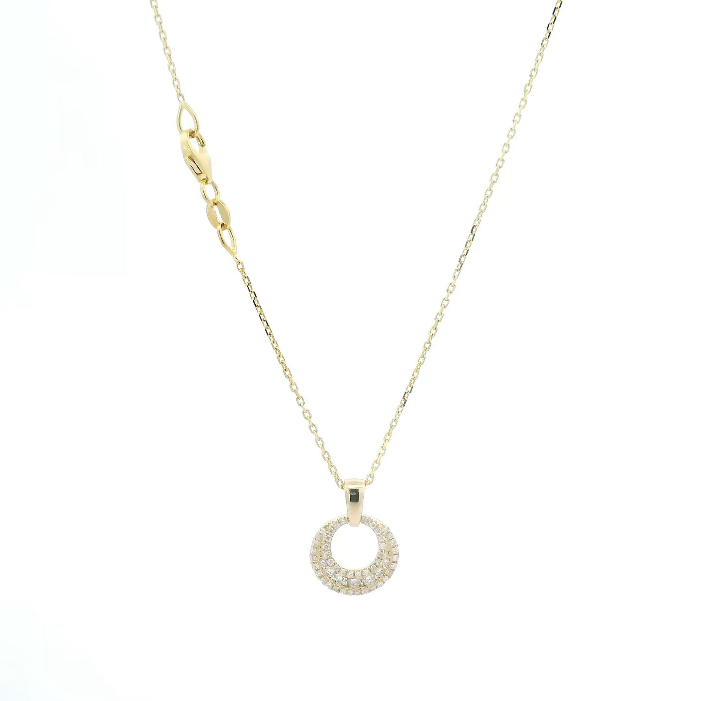 14K Yellow Gold Diamond Pendant & 18" Cable Chain