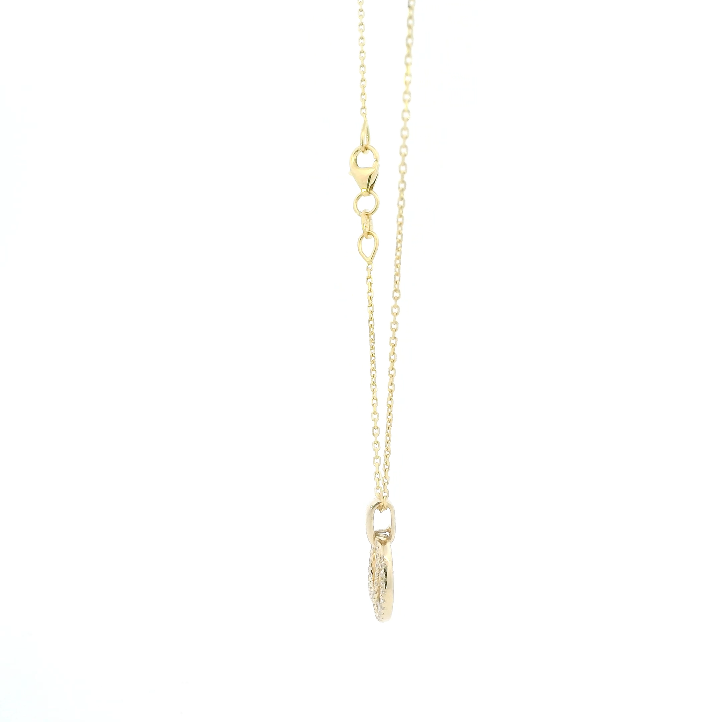 14K Yellow Gold Diamond Pendant & 18" Cable Chain