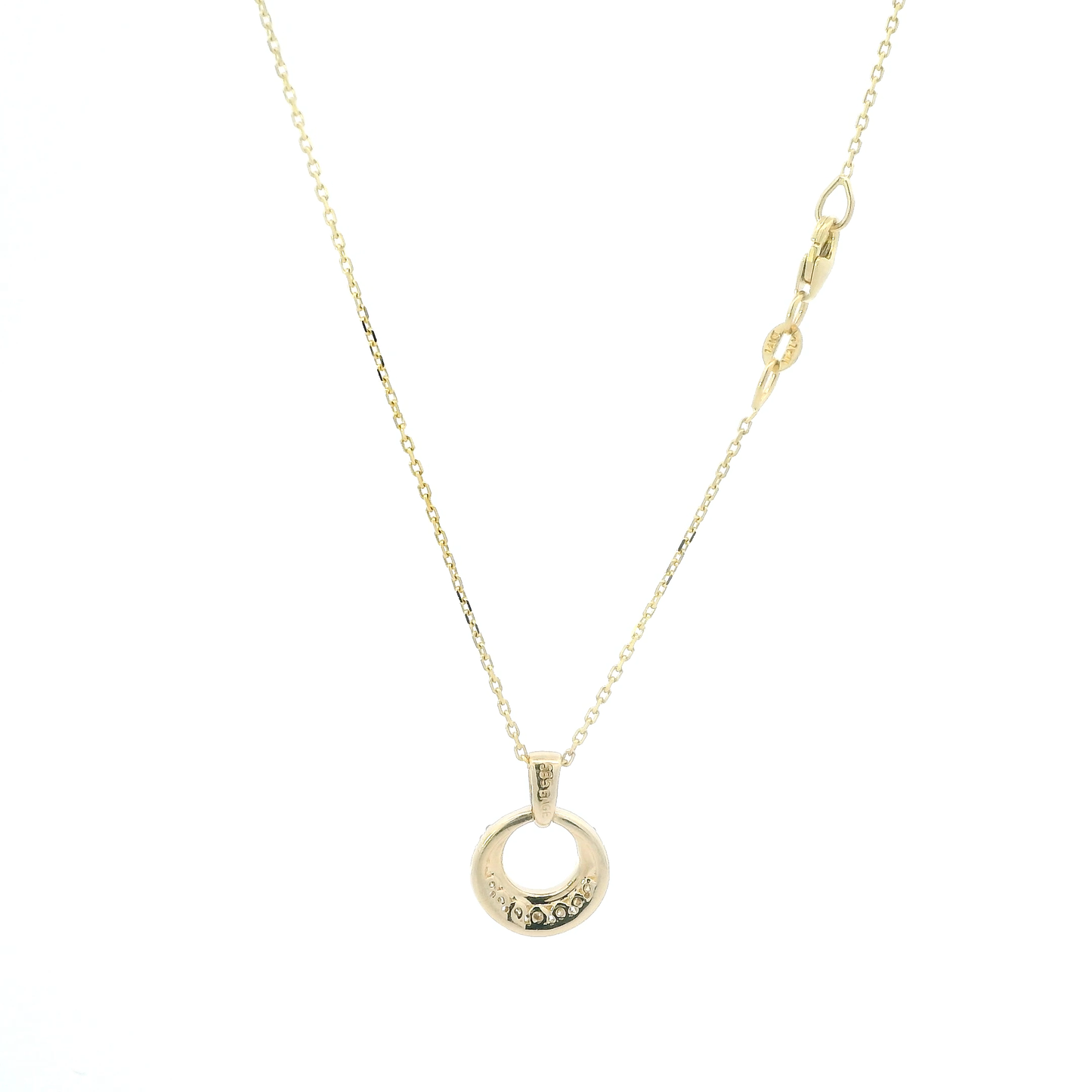 14K Yellow Gold Diamond Pendant & 18" Cable Chain