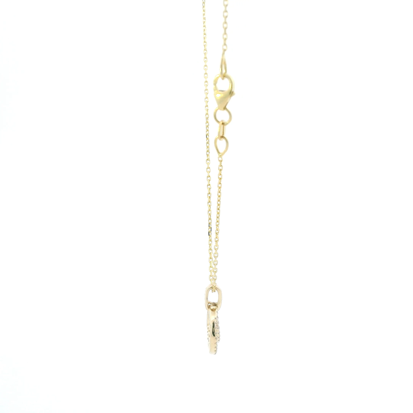 14K Yellow Gold Diamond Pendant & 18" Cable Chain
