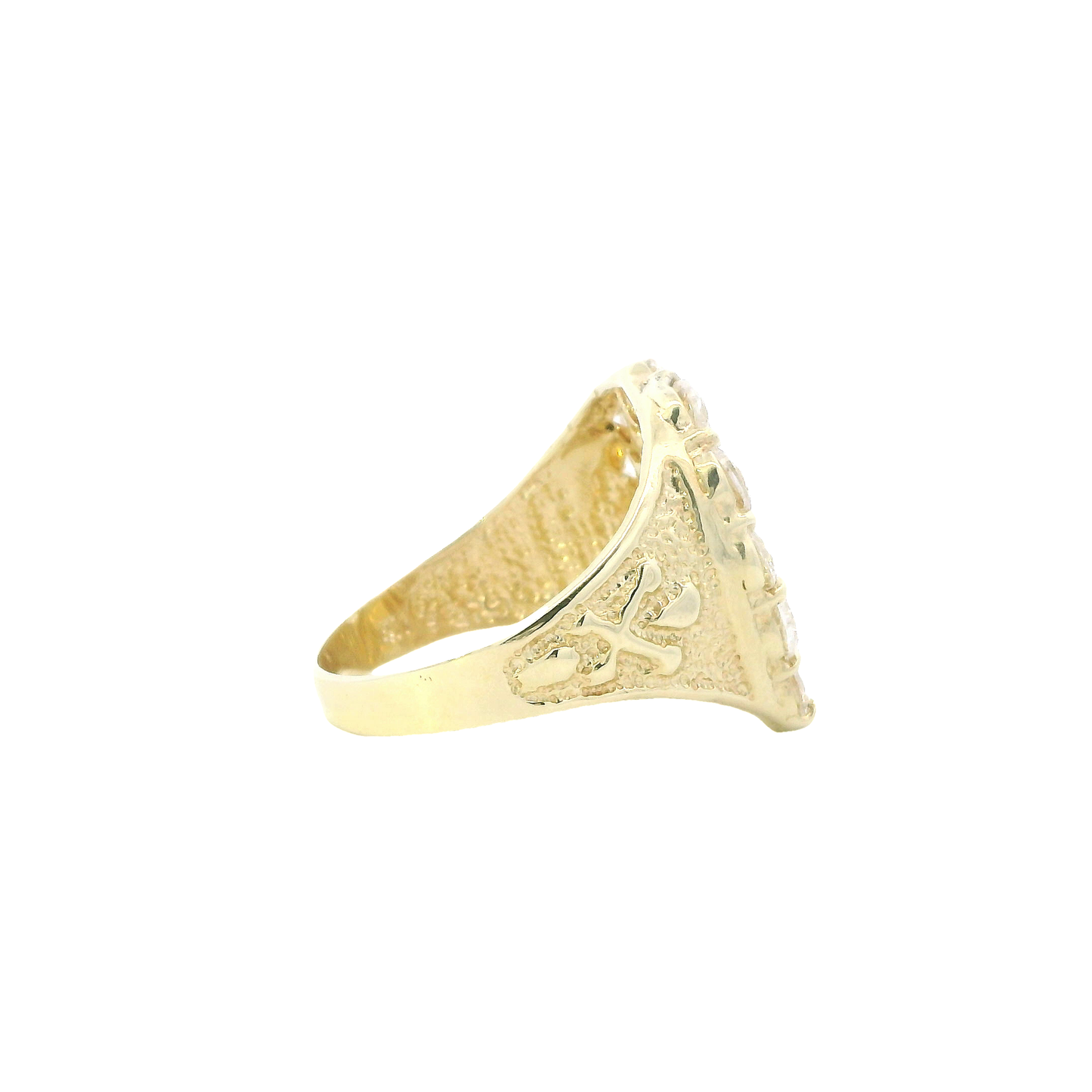 10K Yellow Gold CZ Horsehead Nugget Ring