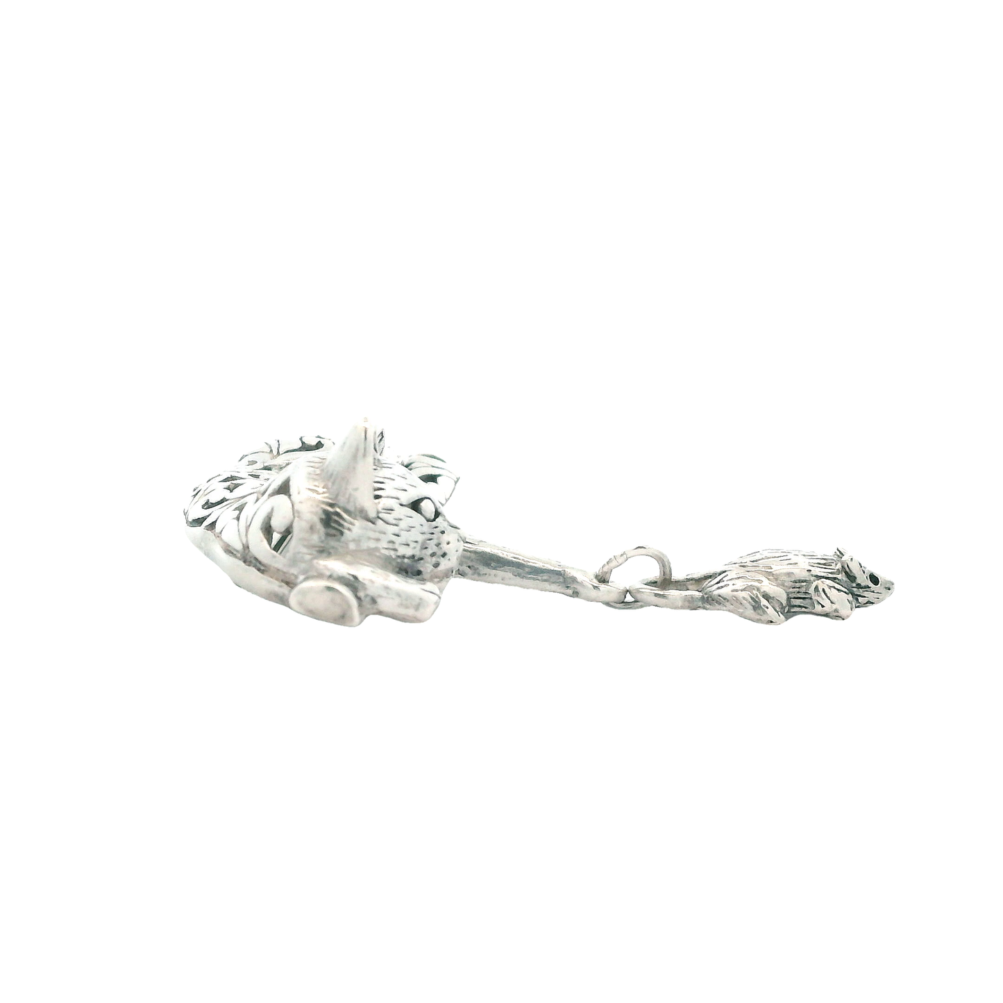 Vintage Jes Sterling Silver Cat Mouse Pendant