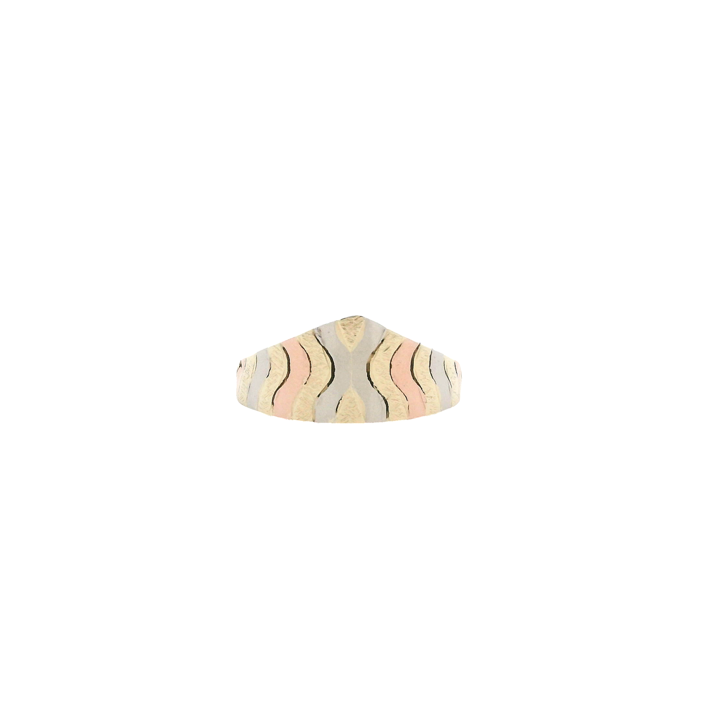 14KTri-Color Gold Signet Design Ring