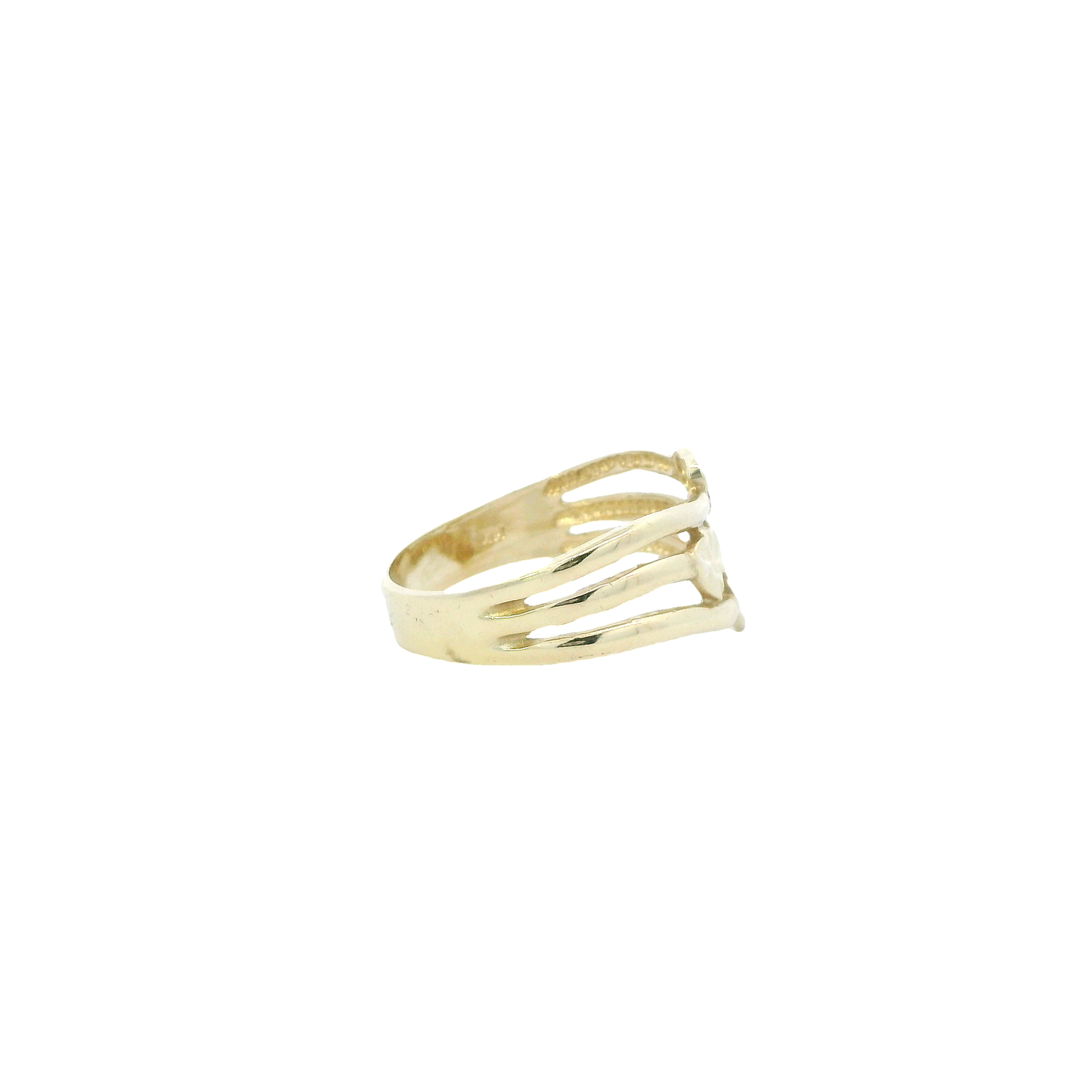 14K Yellow Gold Layered Heart Ring
