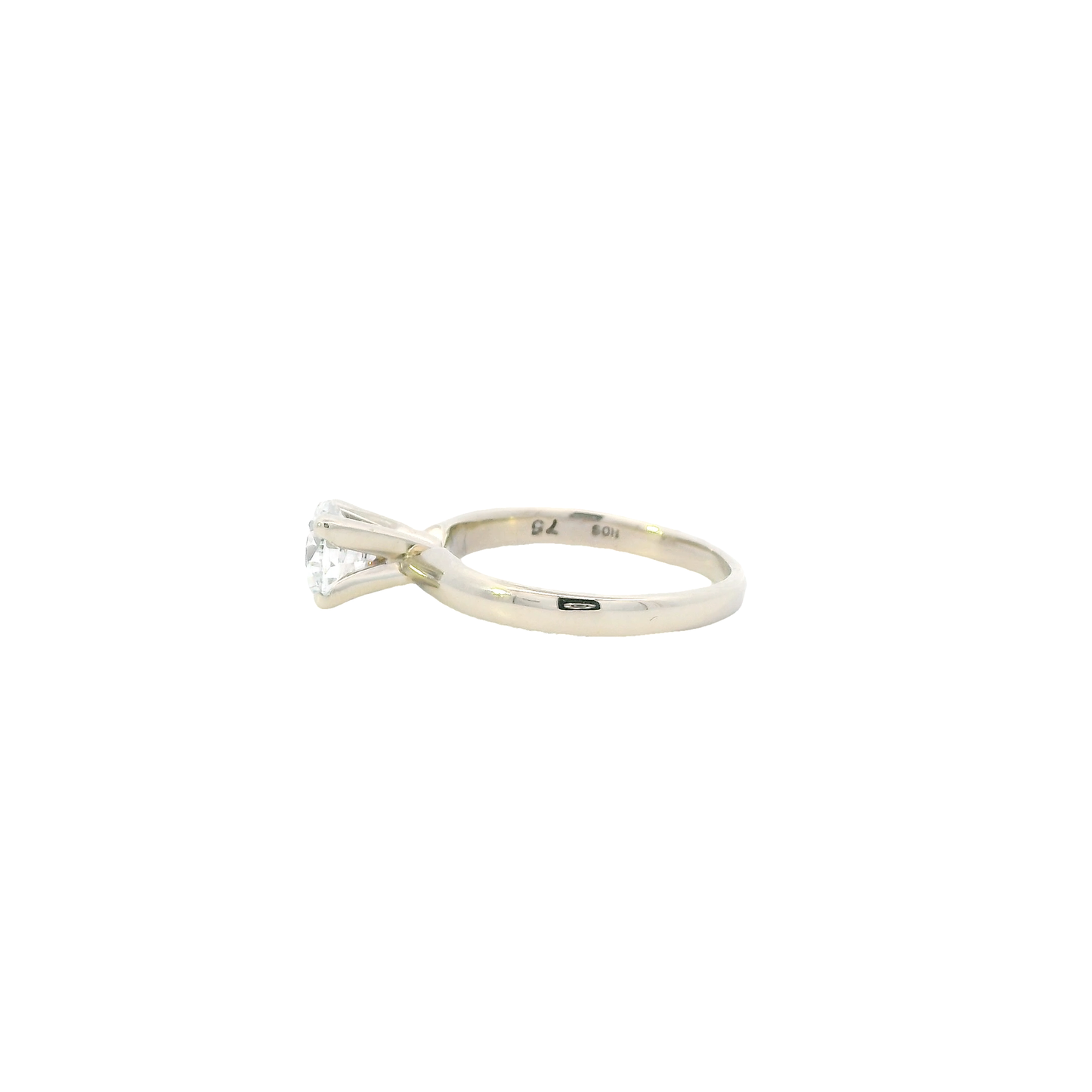 14K White Gold Diamond Solitaire Ring - 1.01ct