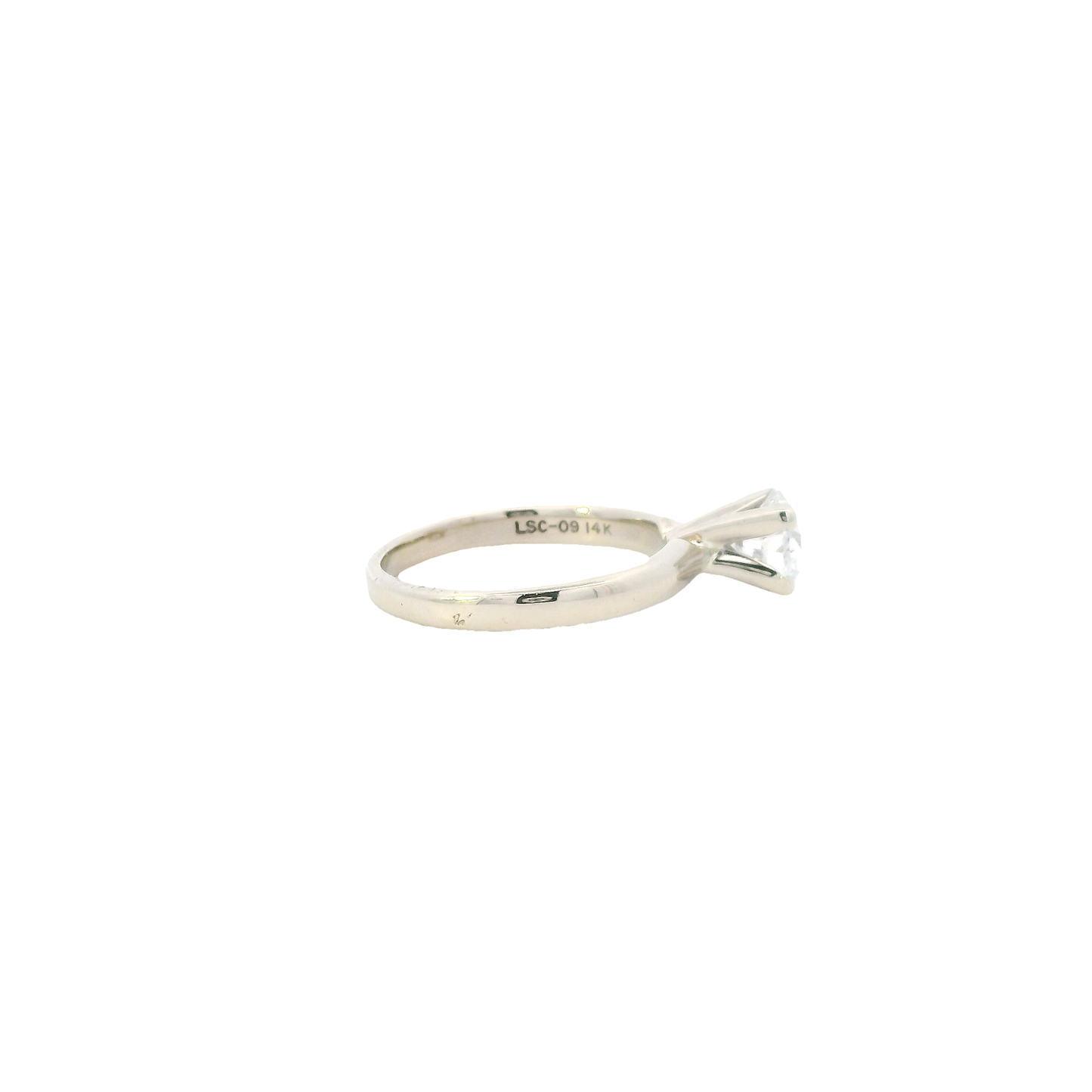 14K White Gold Diamond Solitaire Ring - 1.01ct