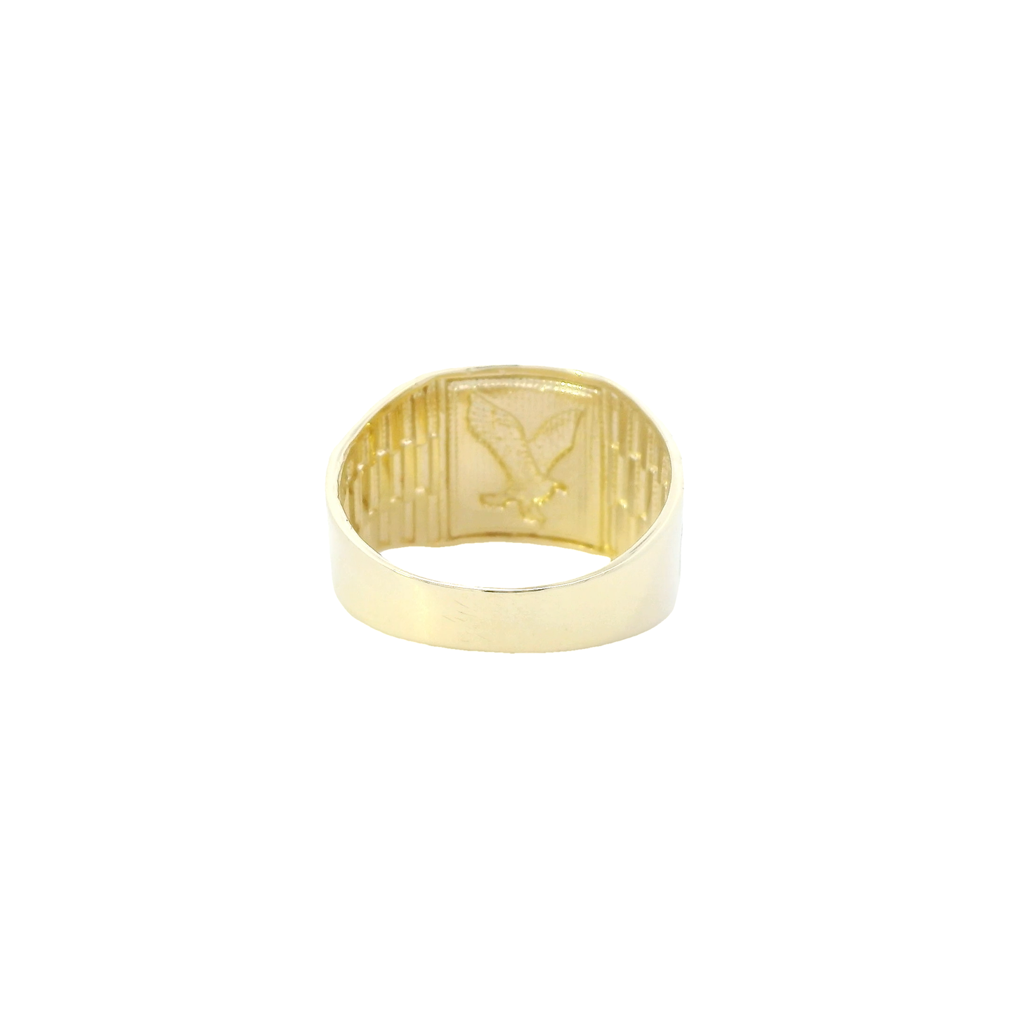 10K Yellow Gold Eagle Rolex Mens Ring
