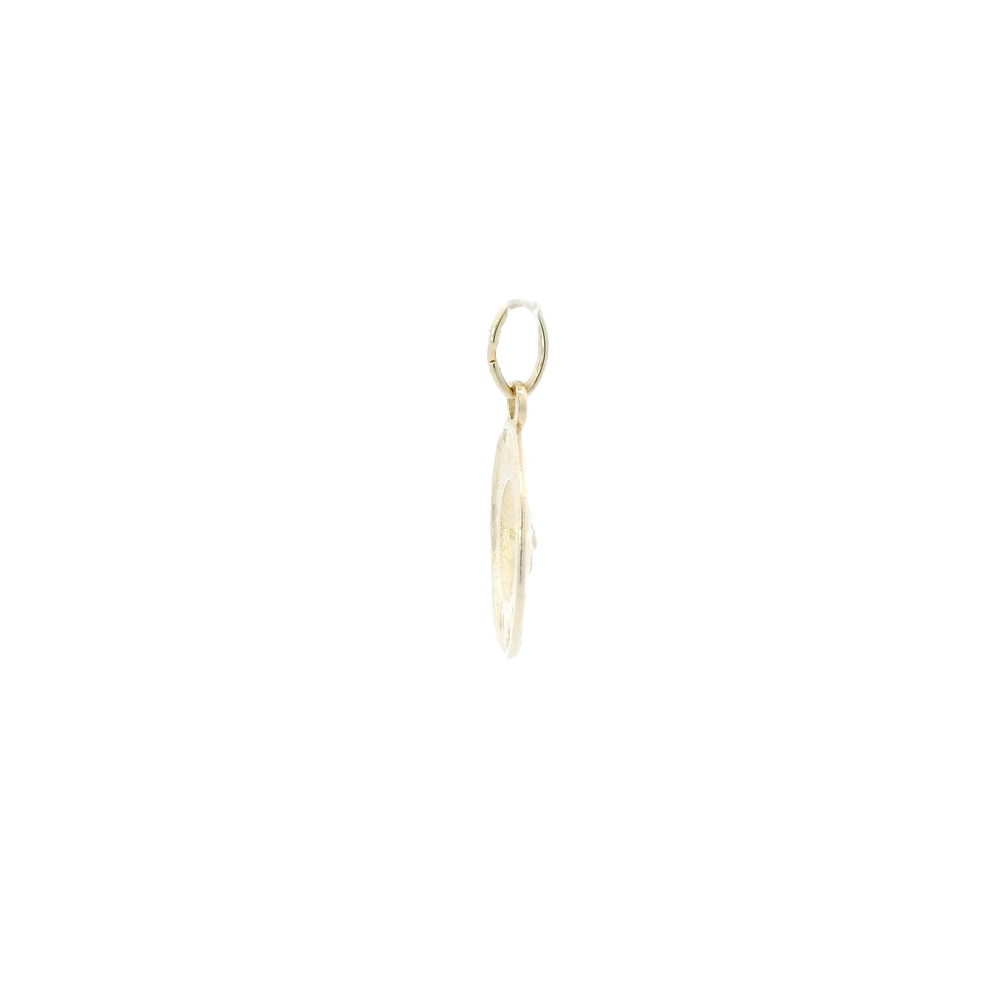 14K Yellow Gold Diamond Cut Round Sun Pendant