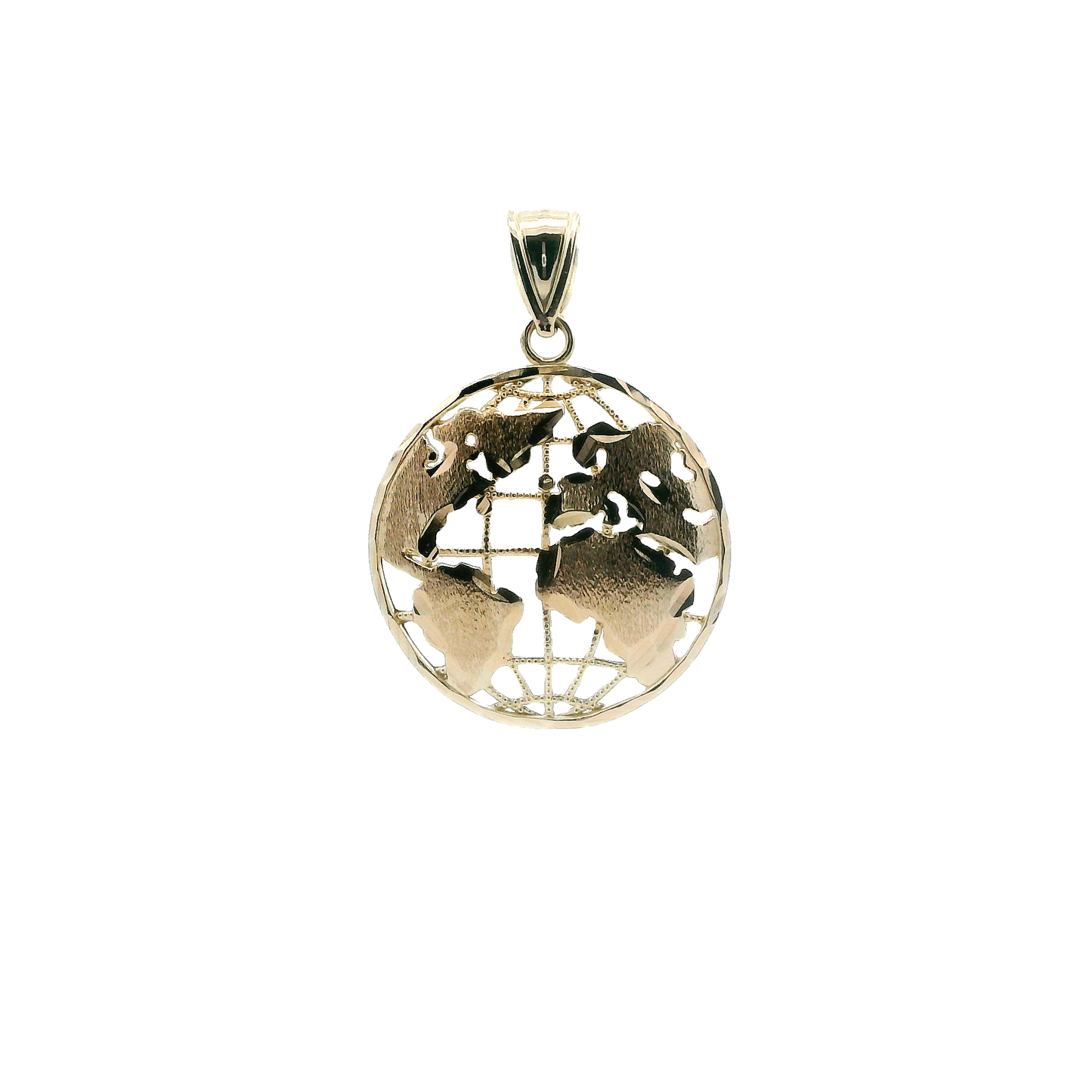 10K Yellow Gold Round Globe Pendant