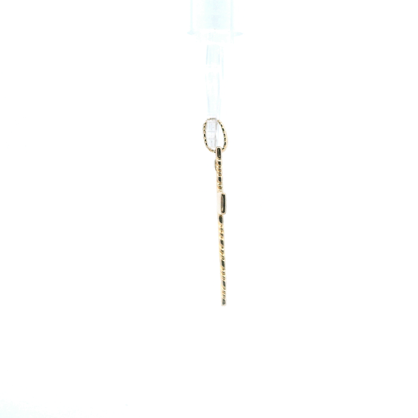 14K Yellow Gold Lined Cross Pendant