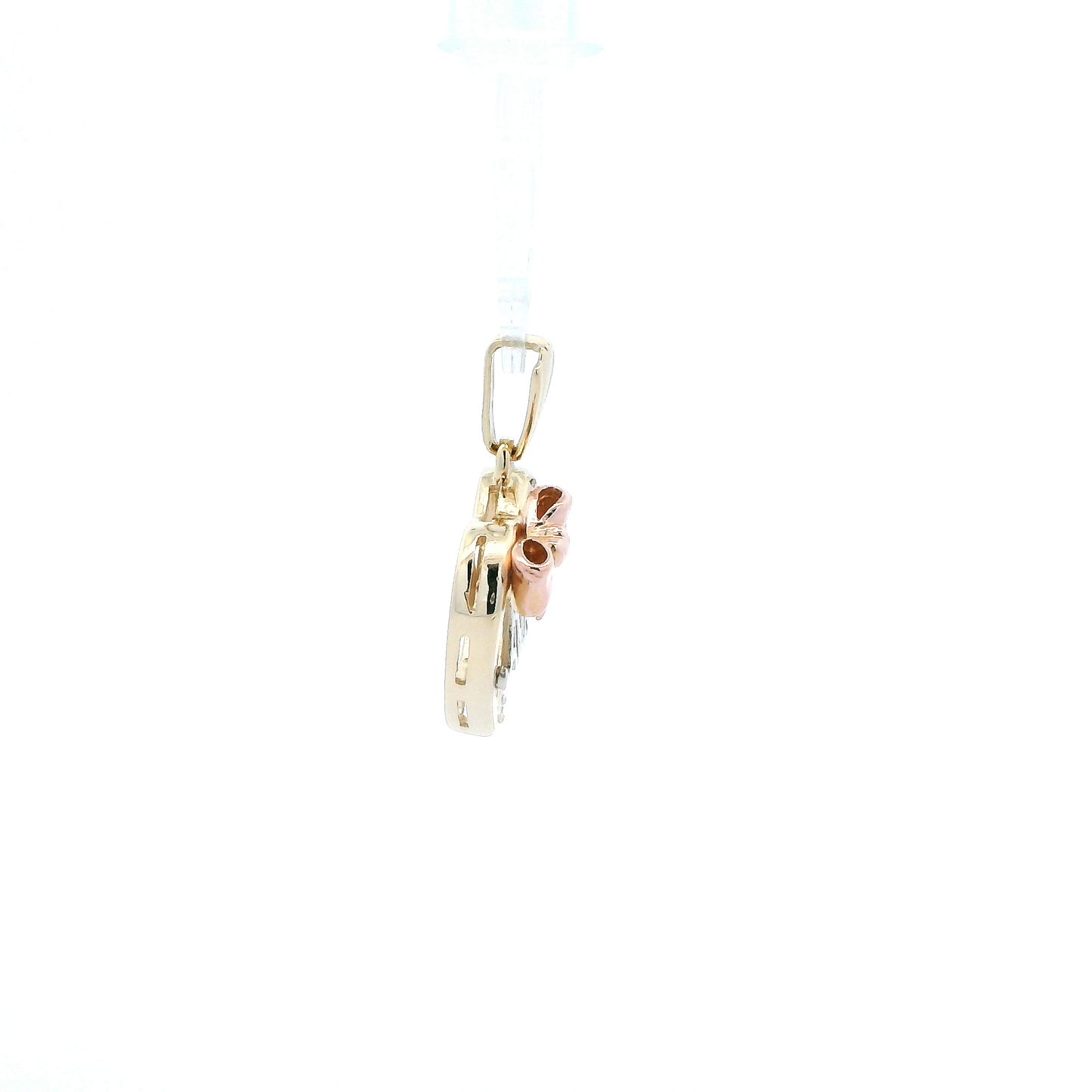 14 Tri Color Gold "15 Anos" Heart Pendant