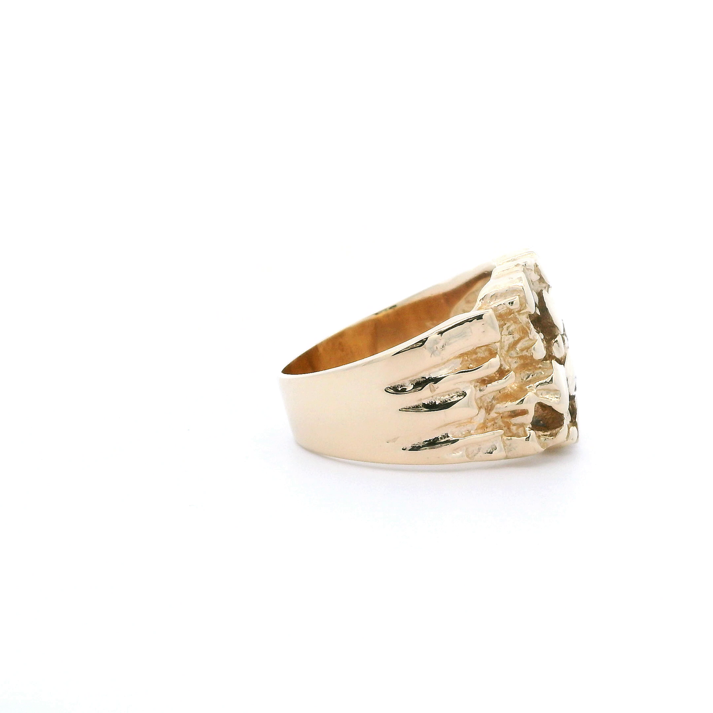 14K Yellow Gold Square Nugget Ring