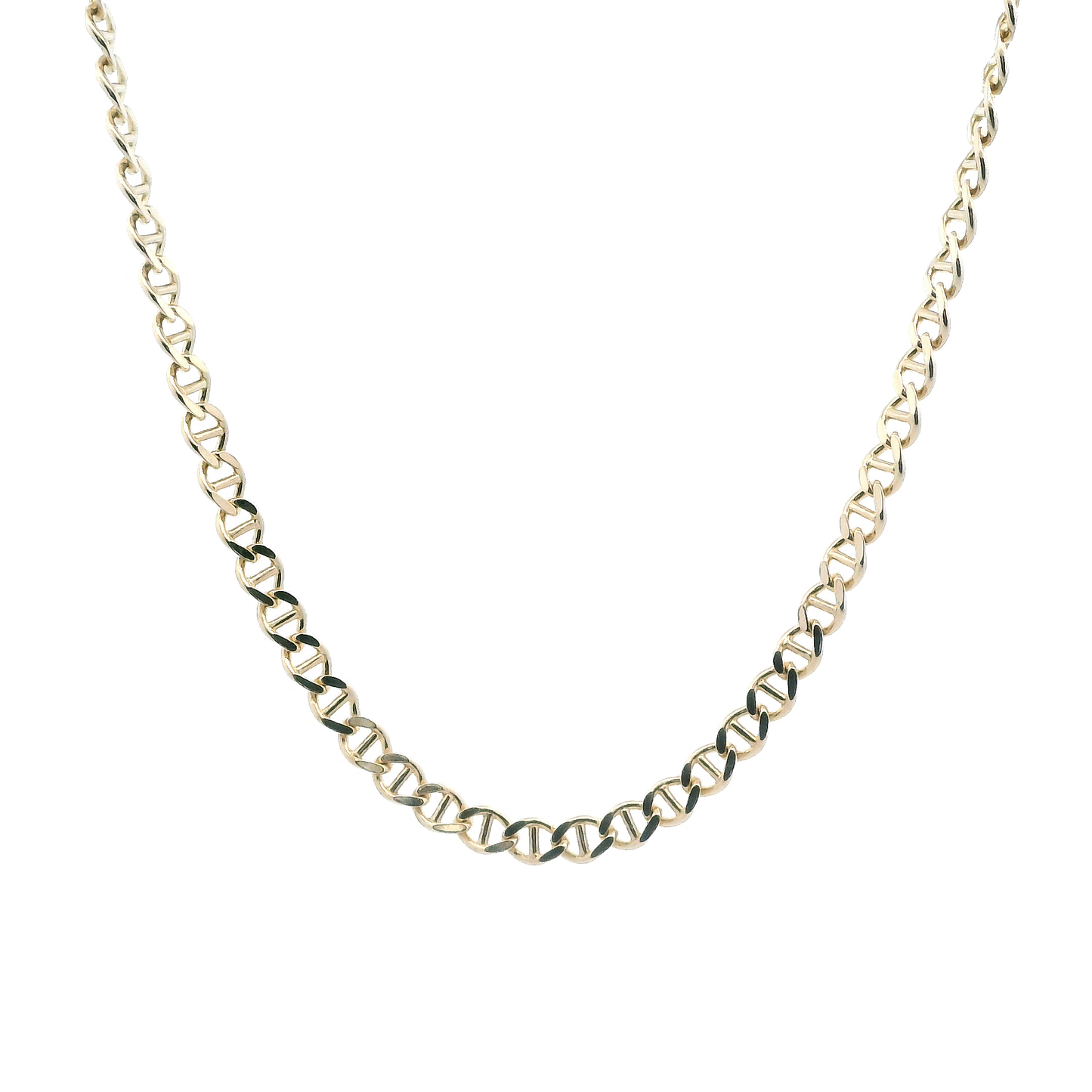 14K Yellow Gold Diamond Cut Mariner Chain