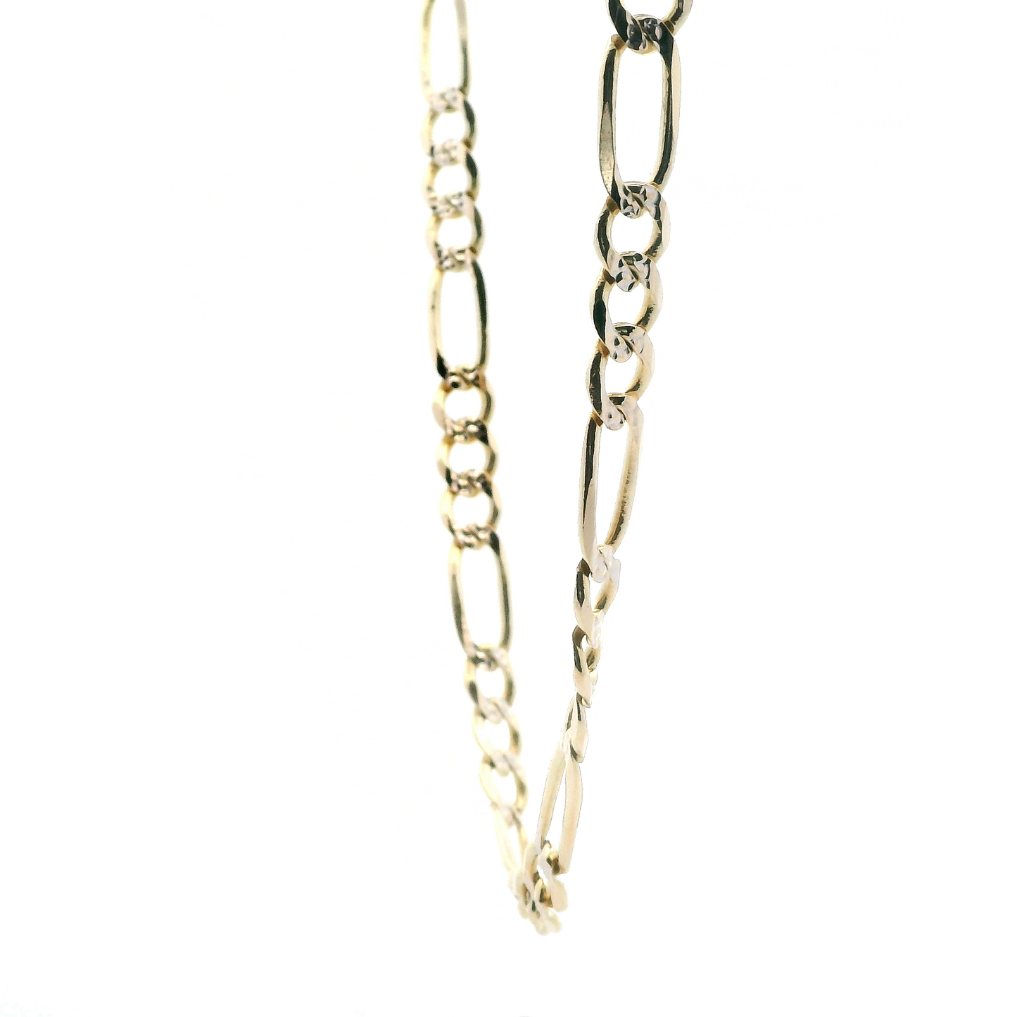 10K Yellow Gold Diamond Cut Figaro 22" Chain