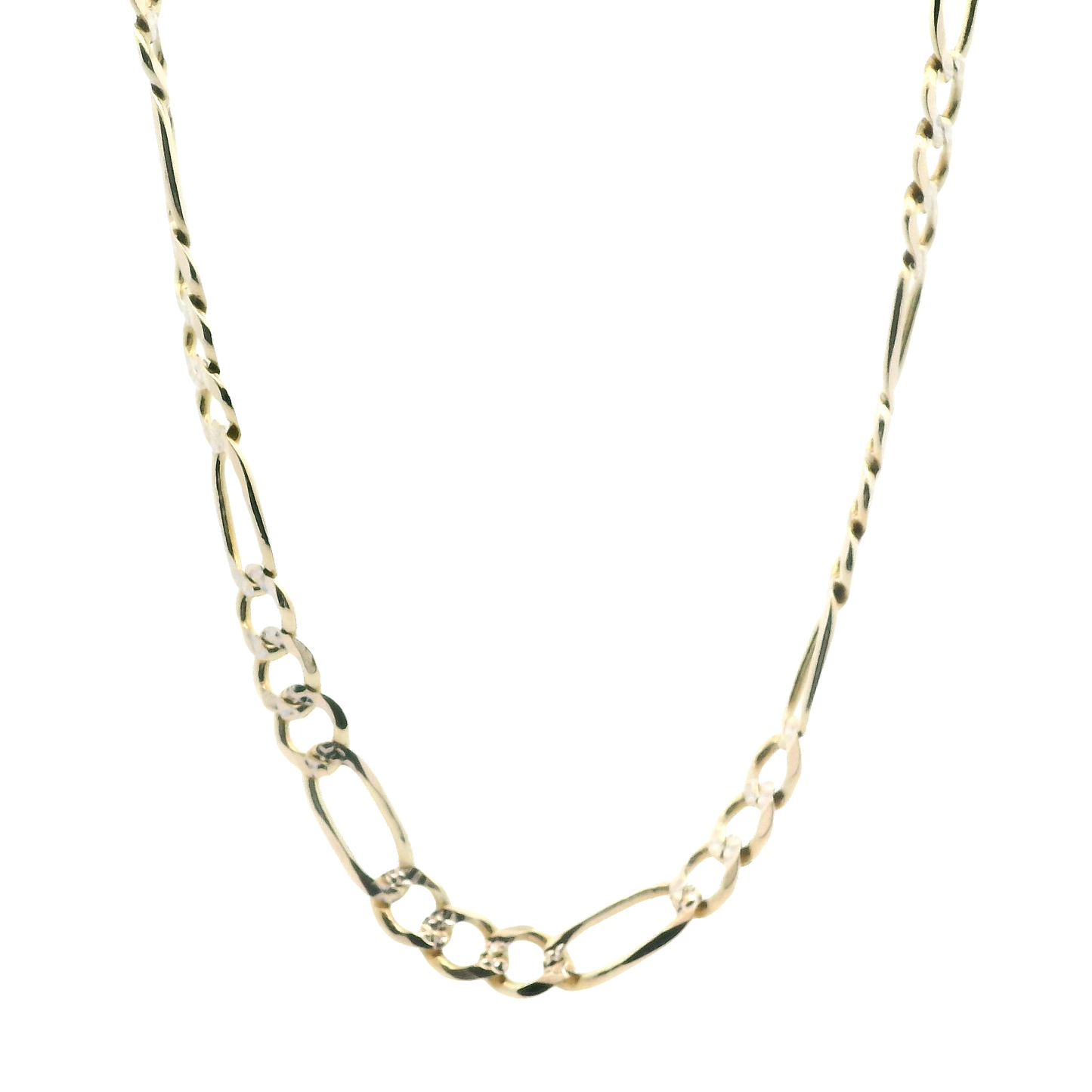 10K Yellow Gold Diamond Cut Figaro 22" Chain