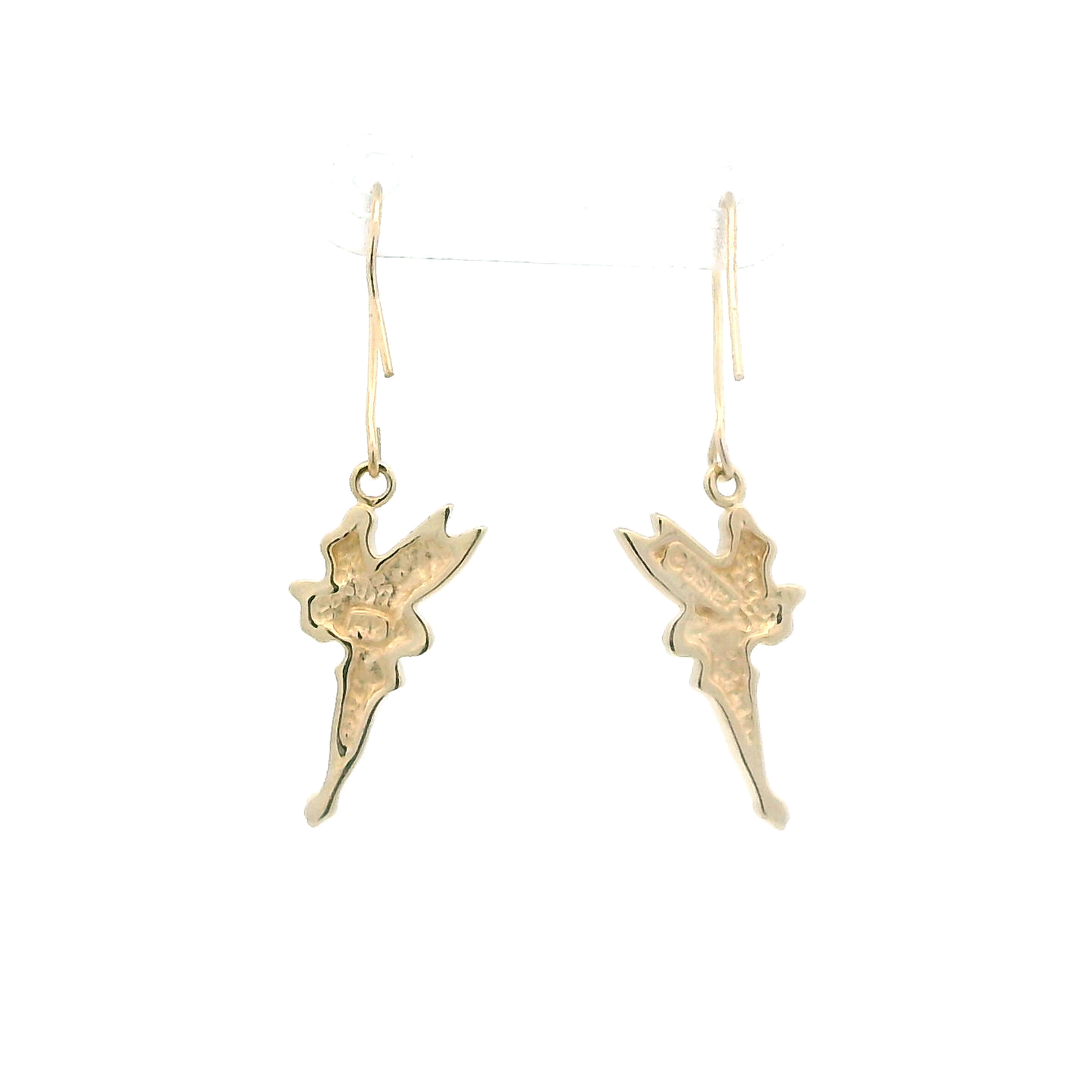 14K Yellow Gold Disney Tinkerbell Design Earrings