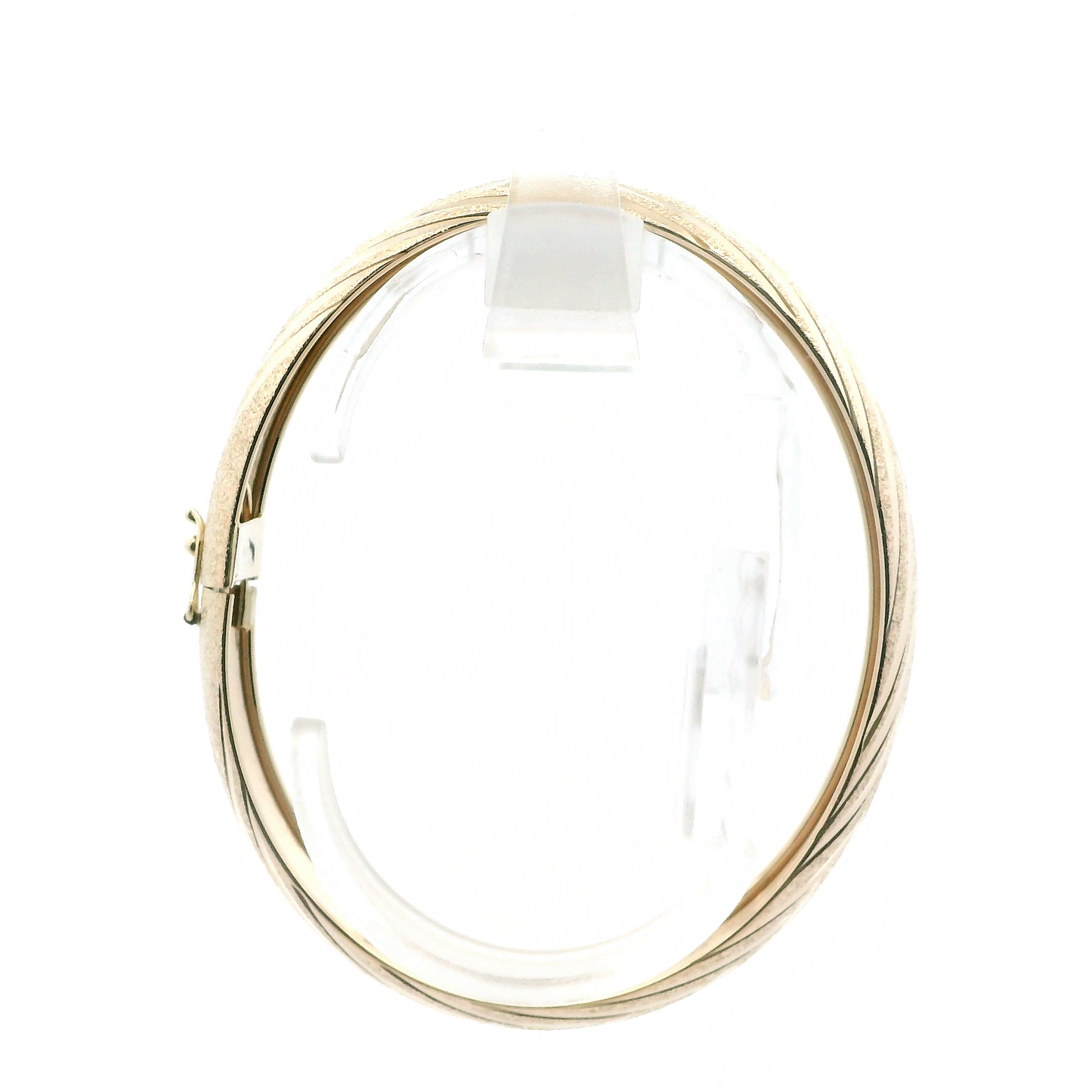 10K Yellow Gold DC Textured Bangle