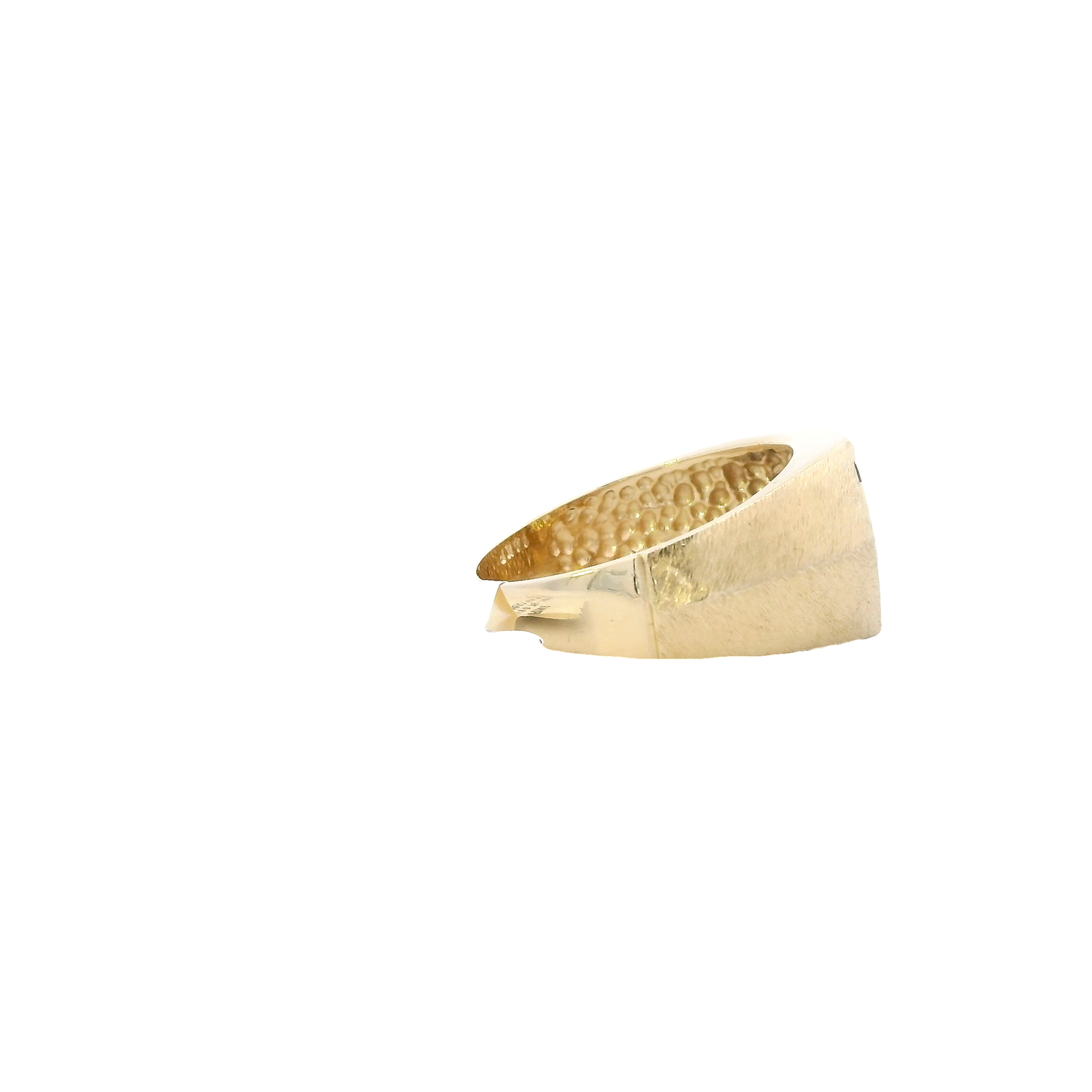 14K Yellow Gold Diamond Mens Hex Ring - 0.23ct