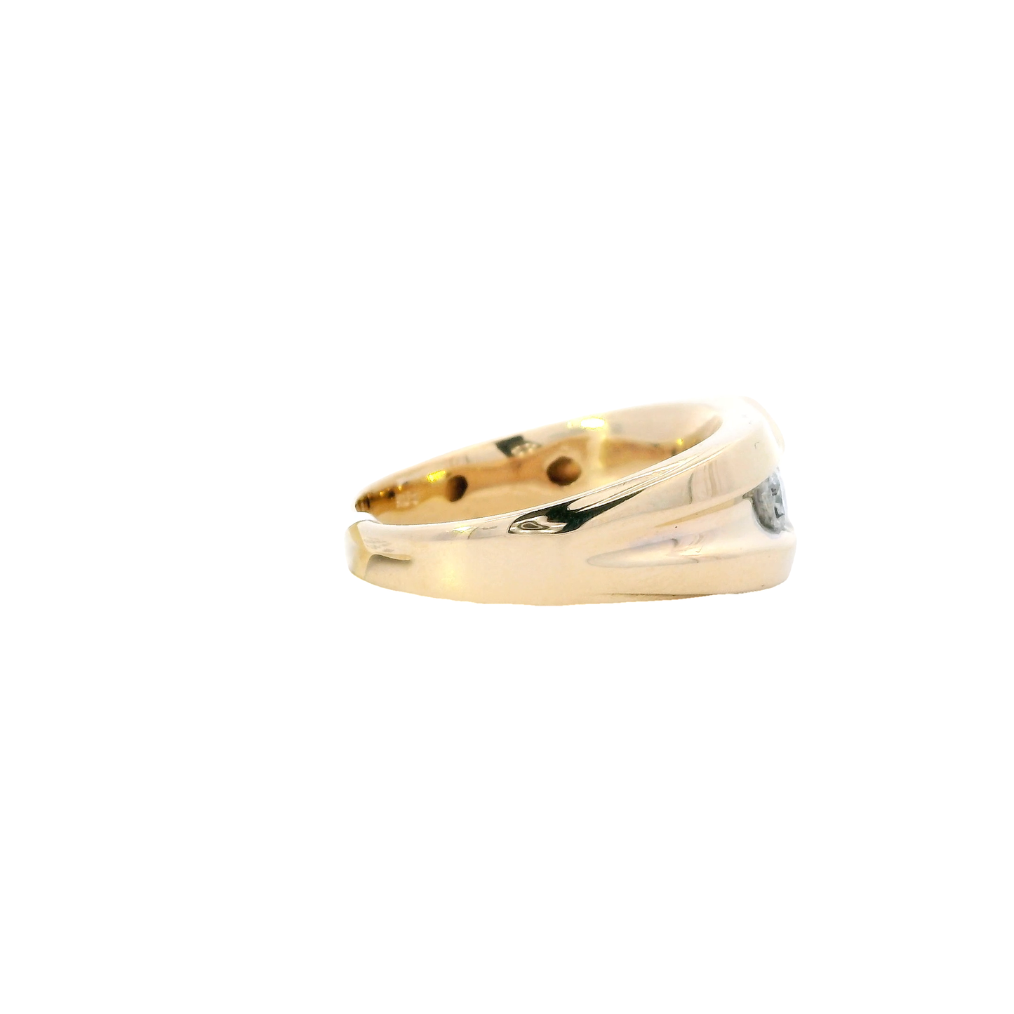 14K Yellow Gold Channel Mens Band - 1.13ct