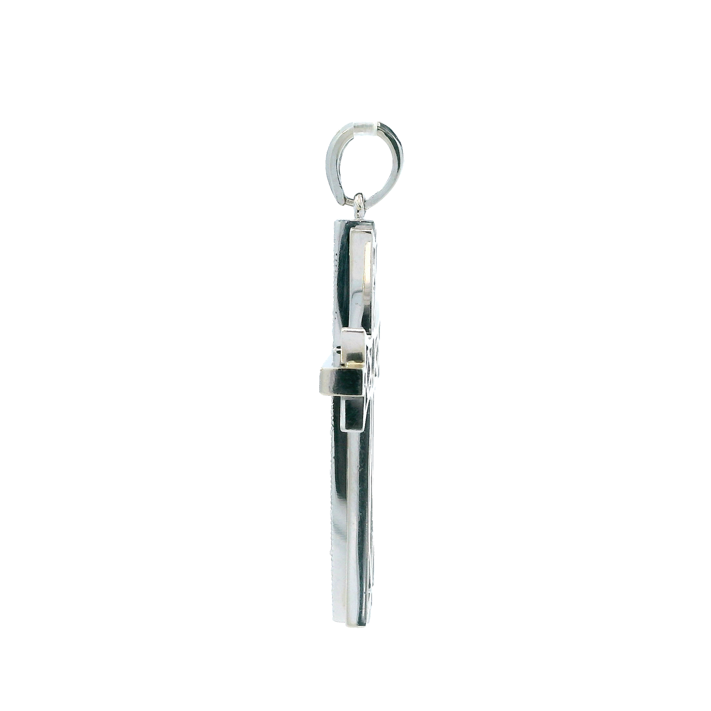 14K White Gold Diamond Cross Pendant - 0.40ct