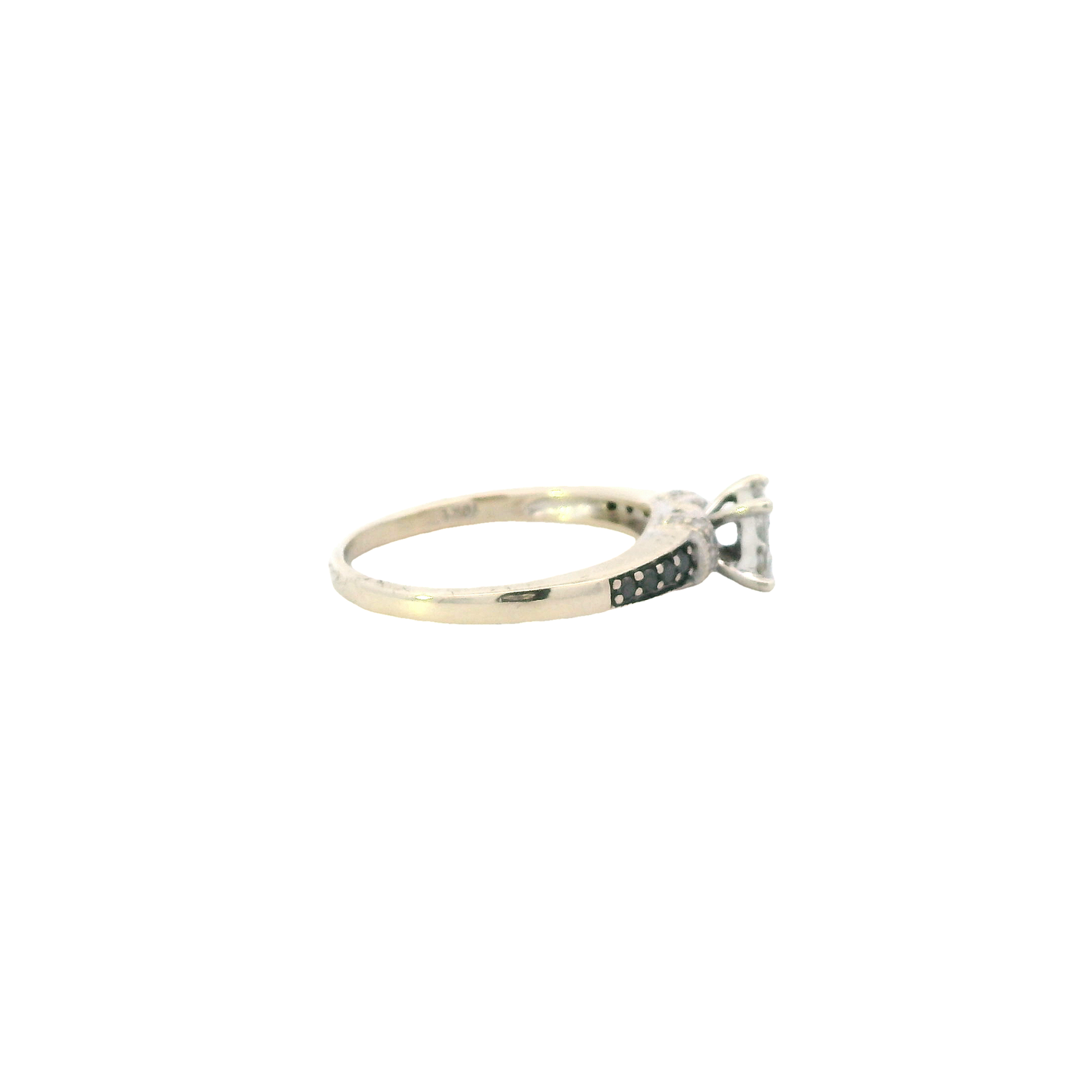 10K White Gold Black Diamond Women's Ring - 0.45ct