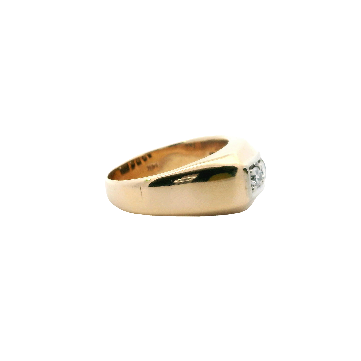14K Yellow Gold Men's Diamond Ring - 0.75ct