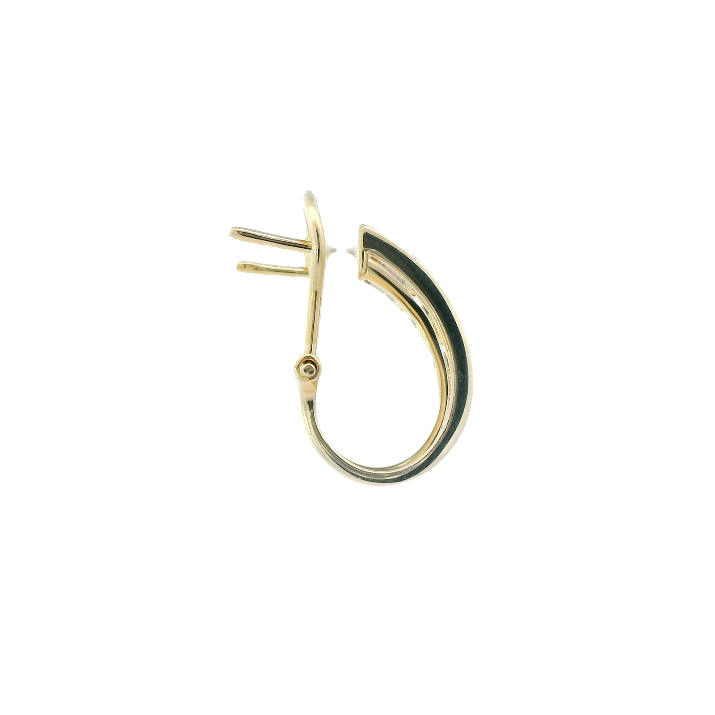 10K Yellow Gold Diamond Lever Back Half Hoop Earrings -0.40ct
