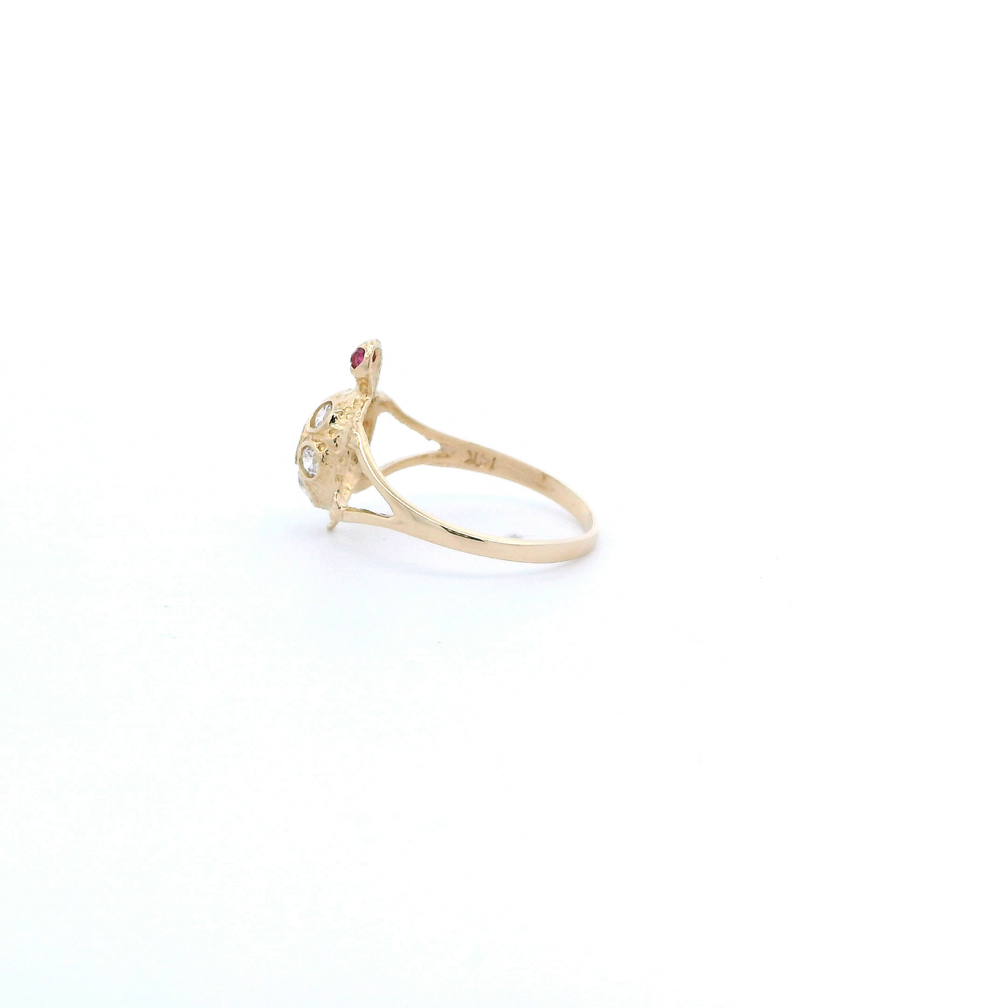 14K Cubic Zirconia Womens Turtle Ring