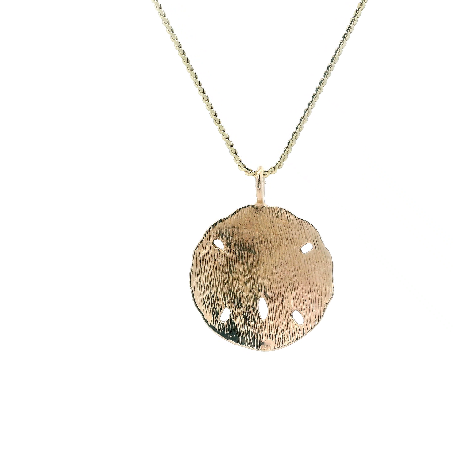 14K Yellow Gold Sand Dollar Necklace