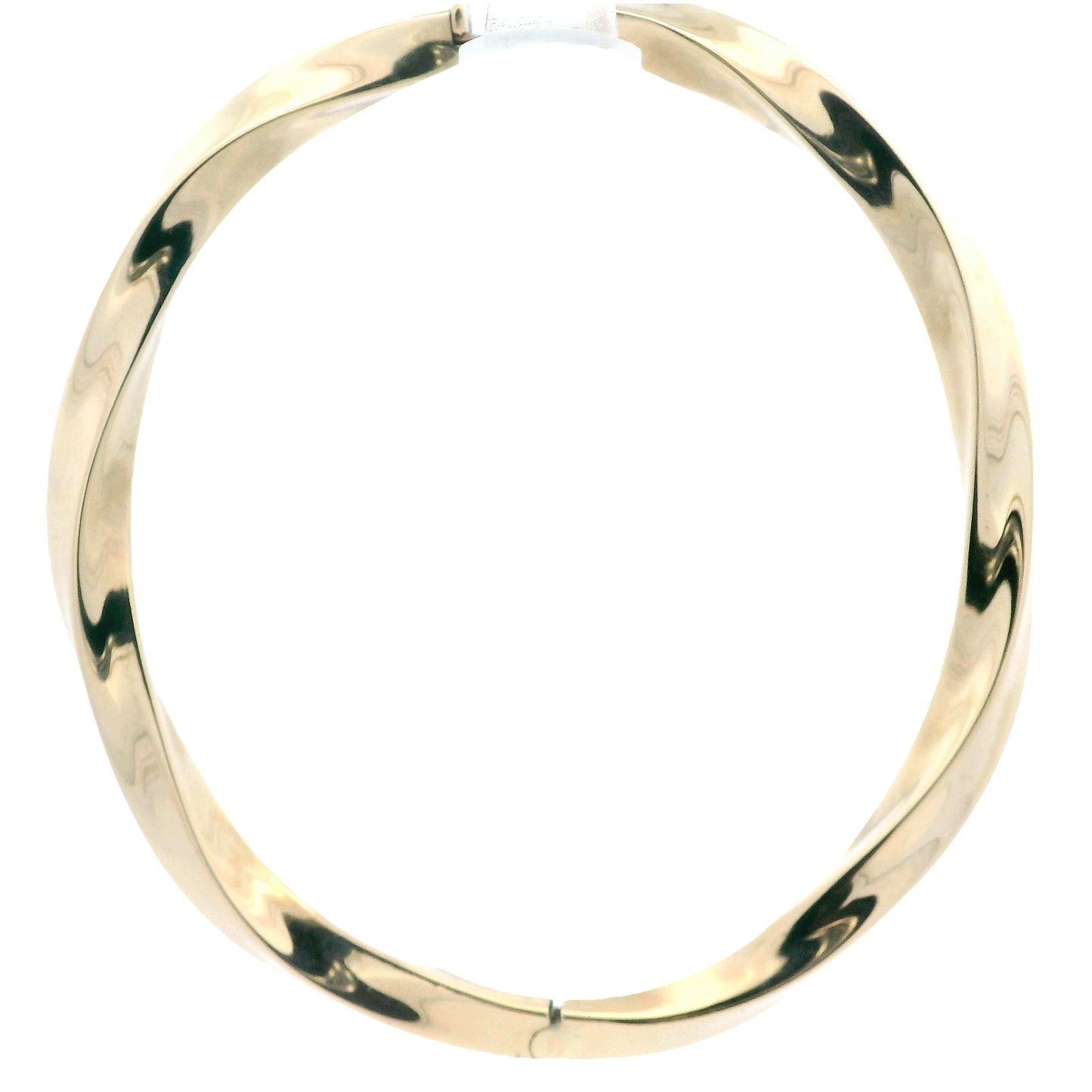 14K Yellow Gold Oval Twisted Bangle Bracelet