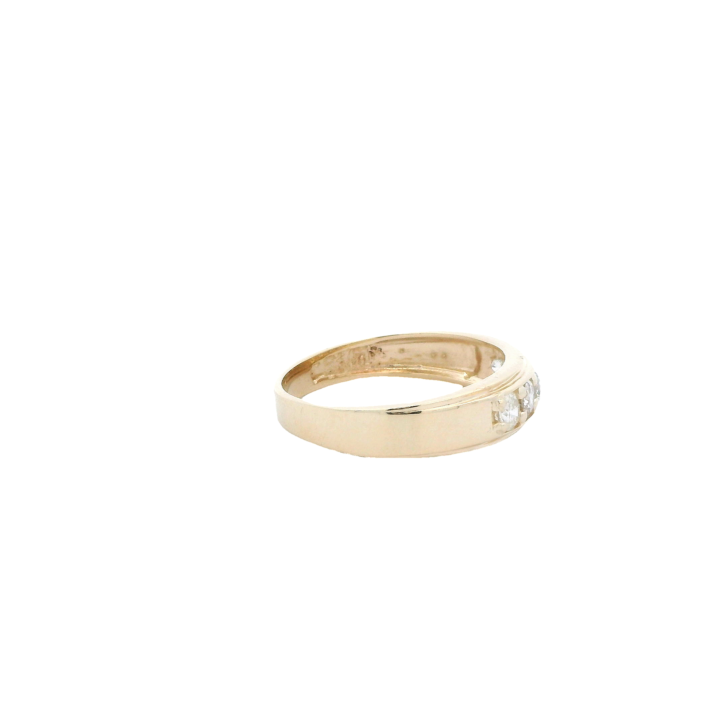 14K Yellow Gold Diamonds Mens Ring - 0.75ct