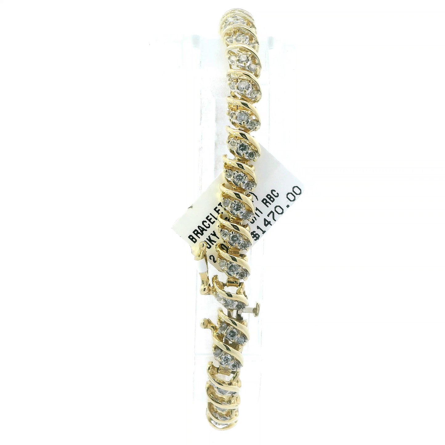 10K Yellow Gold Diamond Tennis Bracelet - 2.00ct