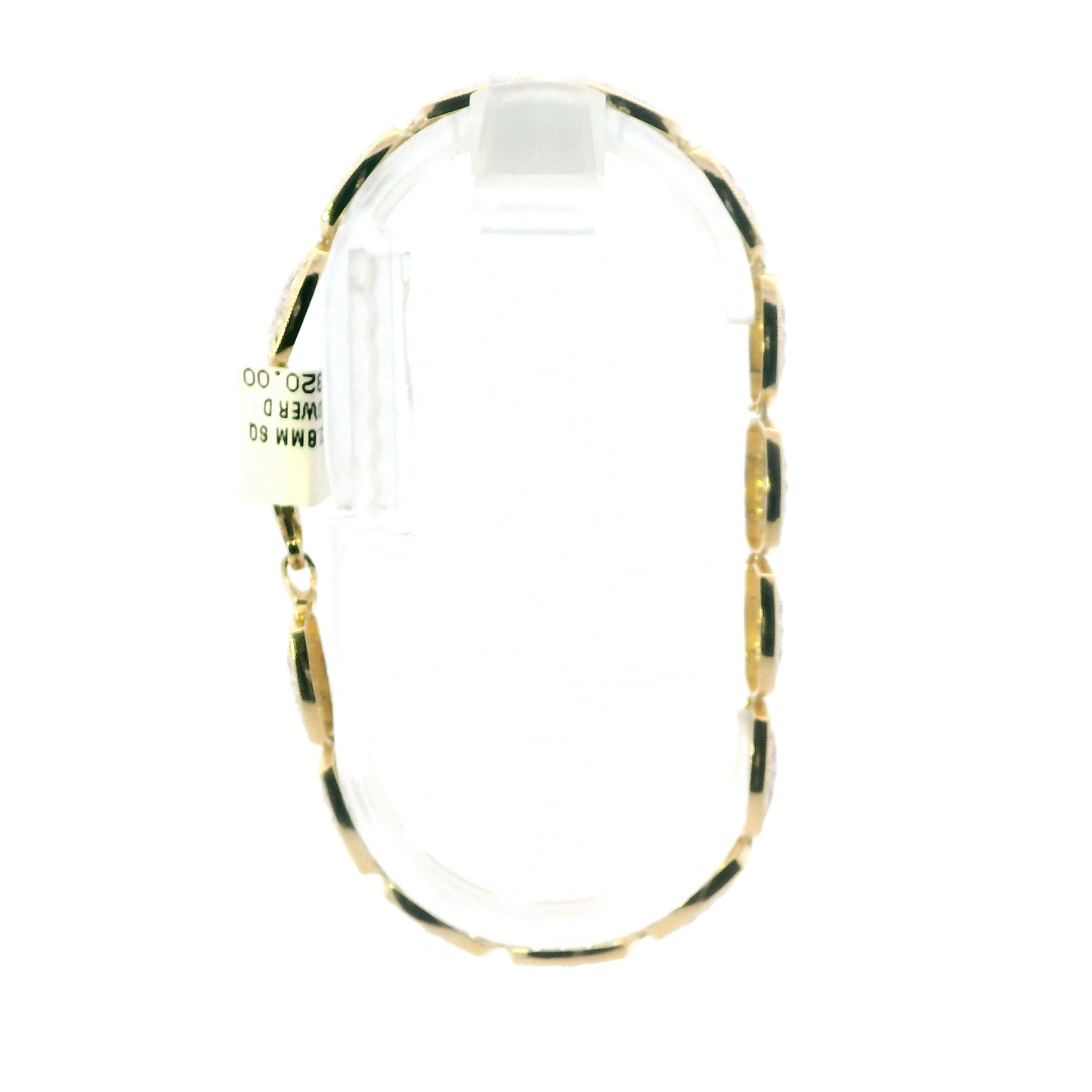 14K Yellow & White Gold Filigree Flower Design Bracelet