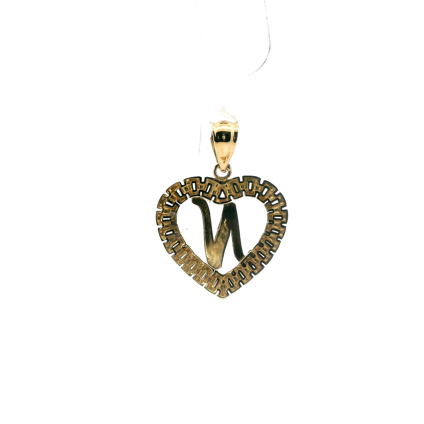 10K Yellow Gold Letter "N" Rolex Heart Pendant