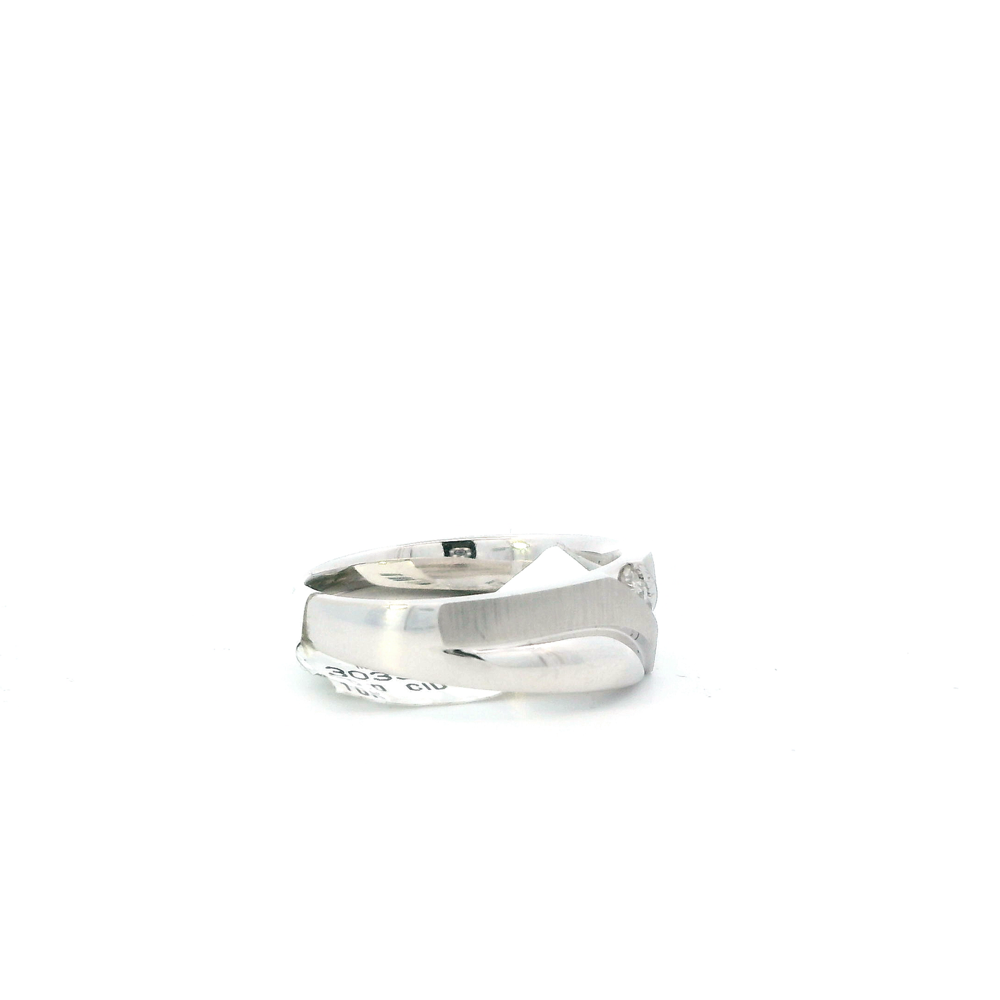 10K White Gold Diamond Mens Ring - 0.19ct