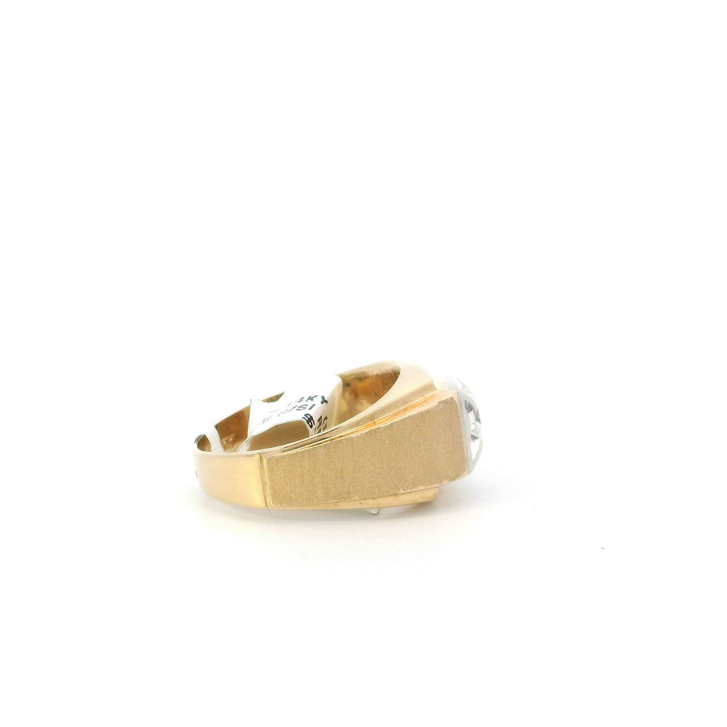 14K Yellow Gold Diamond Mens Ring-0.20ct