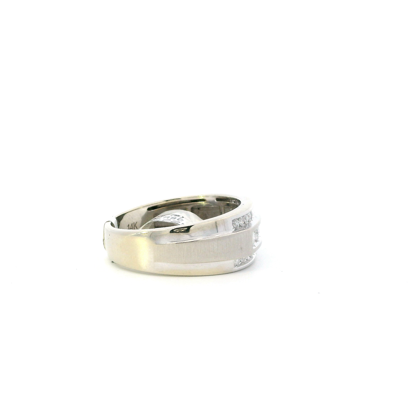14K White Gold Diamond Mens Ring - 0.47ct