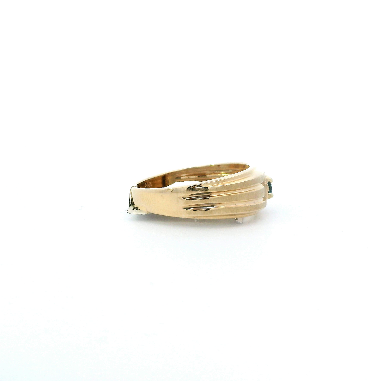 14K Yellow Gold Round Sapphire Ring