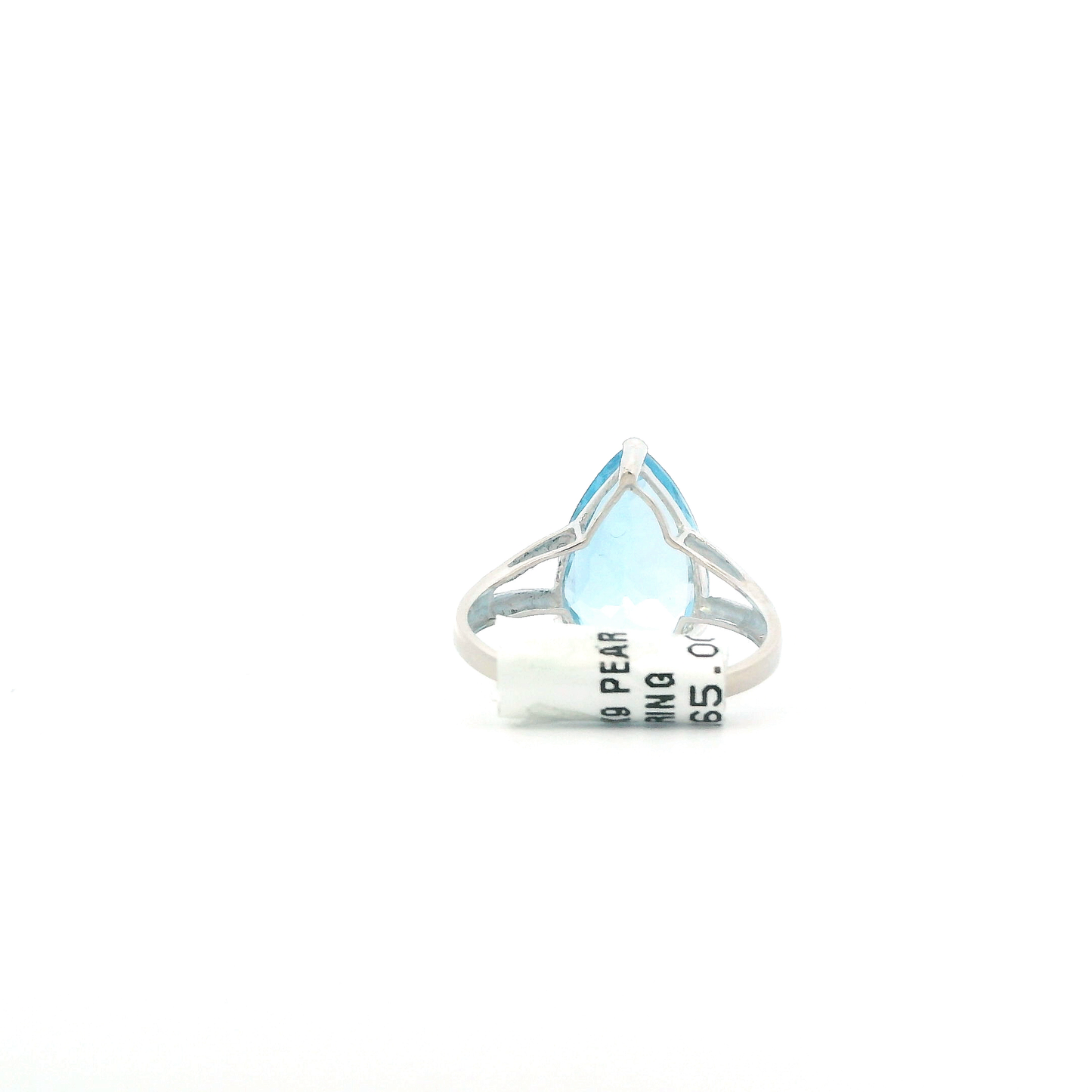 10K White Gold Pear Blue Topaz
