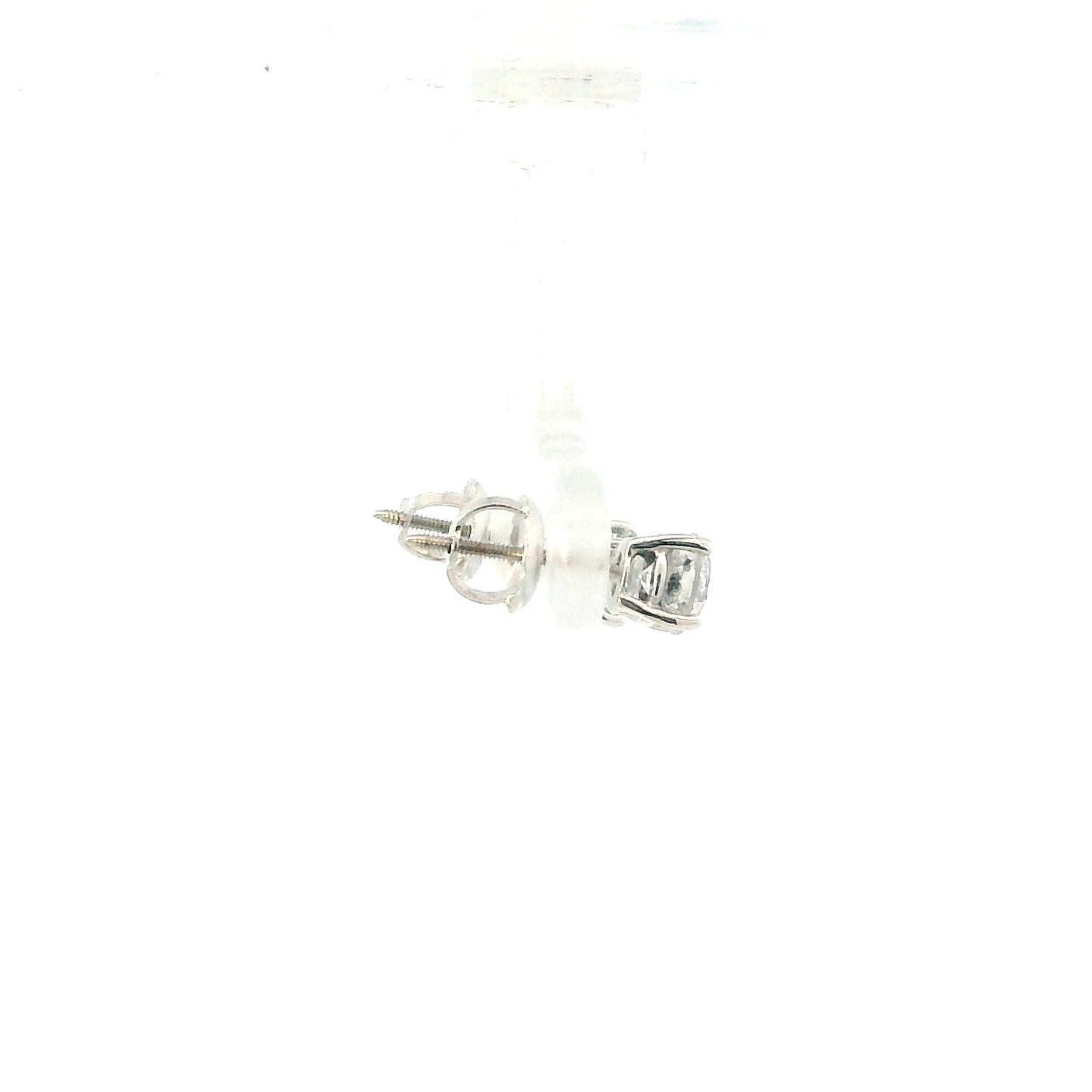 14K White Gold Diamond Stud Earrings - 0.75ct