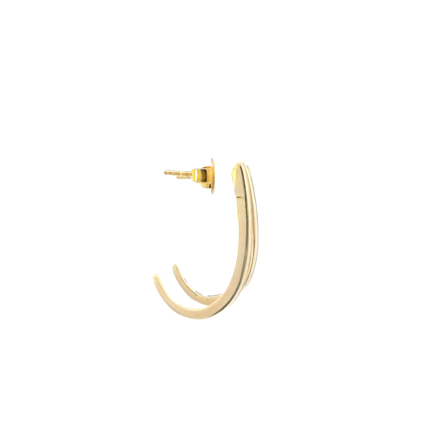 14K Yellow Gold Diamond "J" Shape earrings - 0.40ct